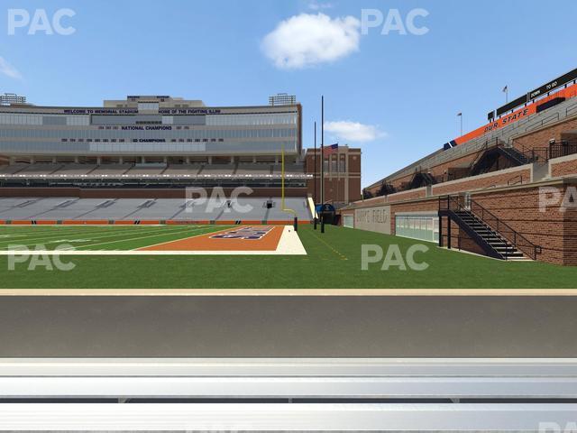 Seating view for Memorial Stadium - IL Section Front 101