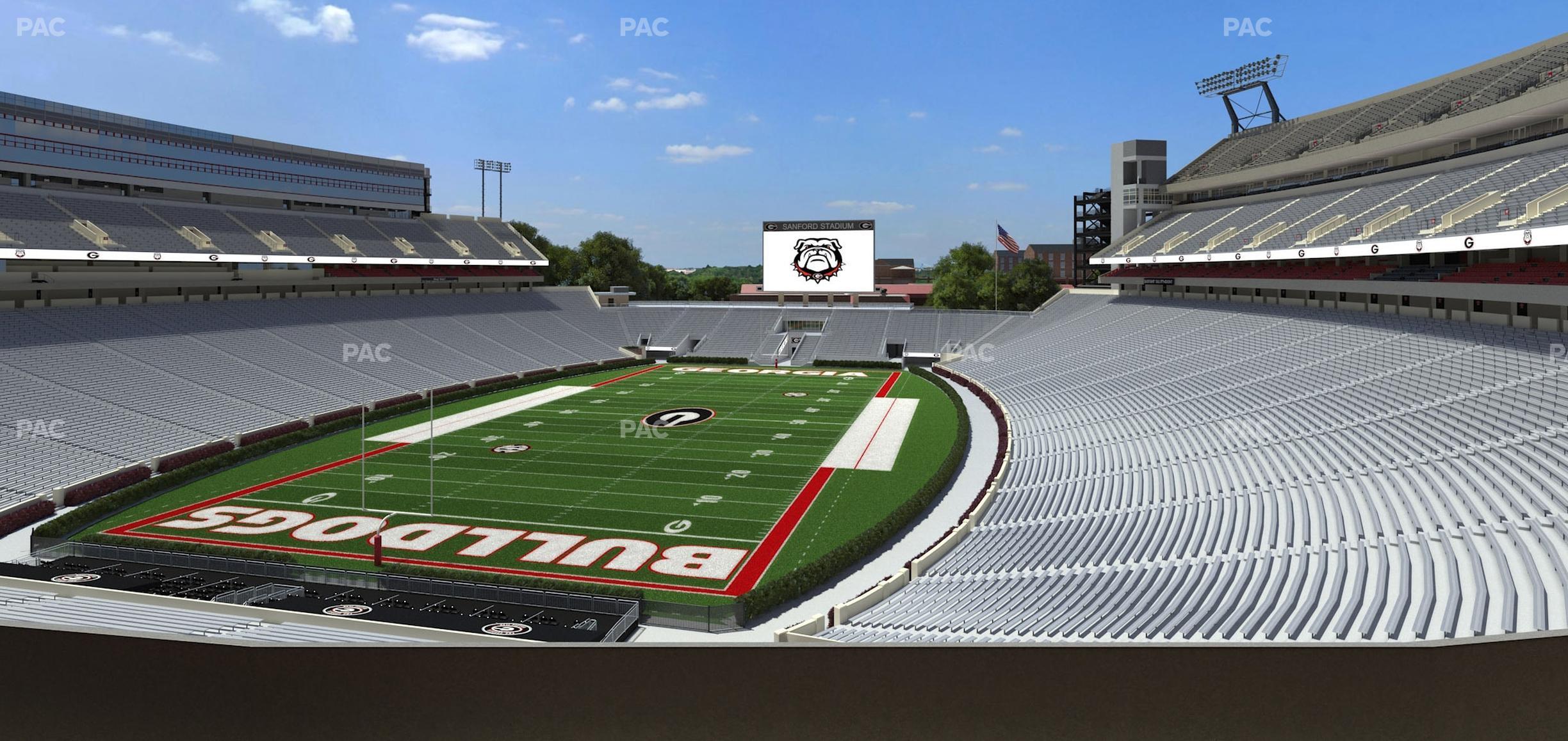 Seating view for Sanford Stadium Section East Upper Club 216