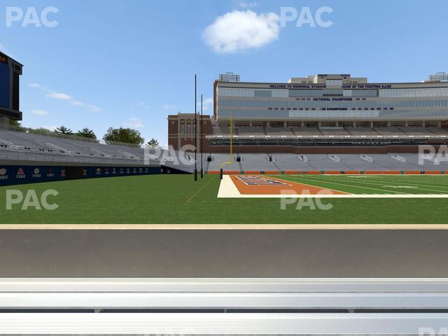 Seating view for Memorial Stadium - IL Section Front 109