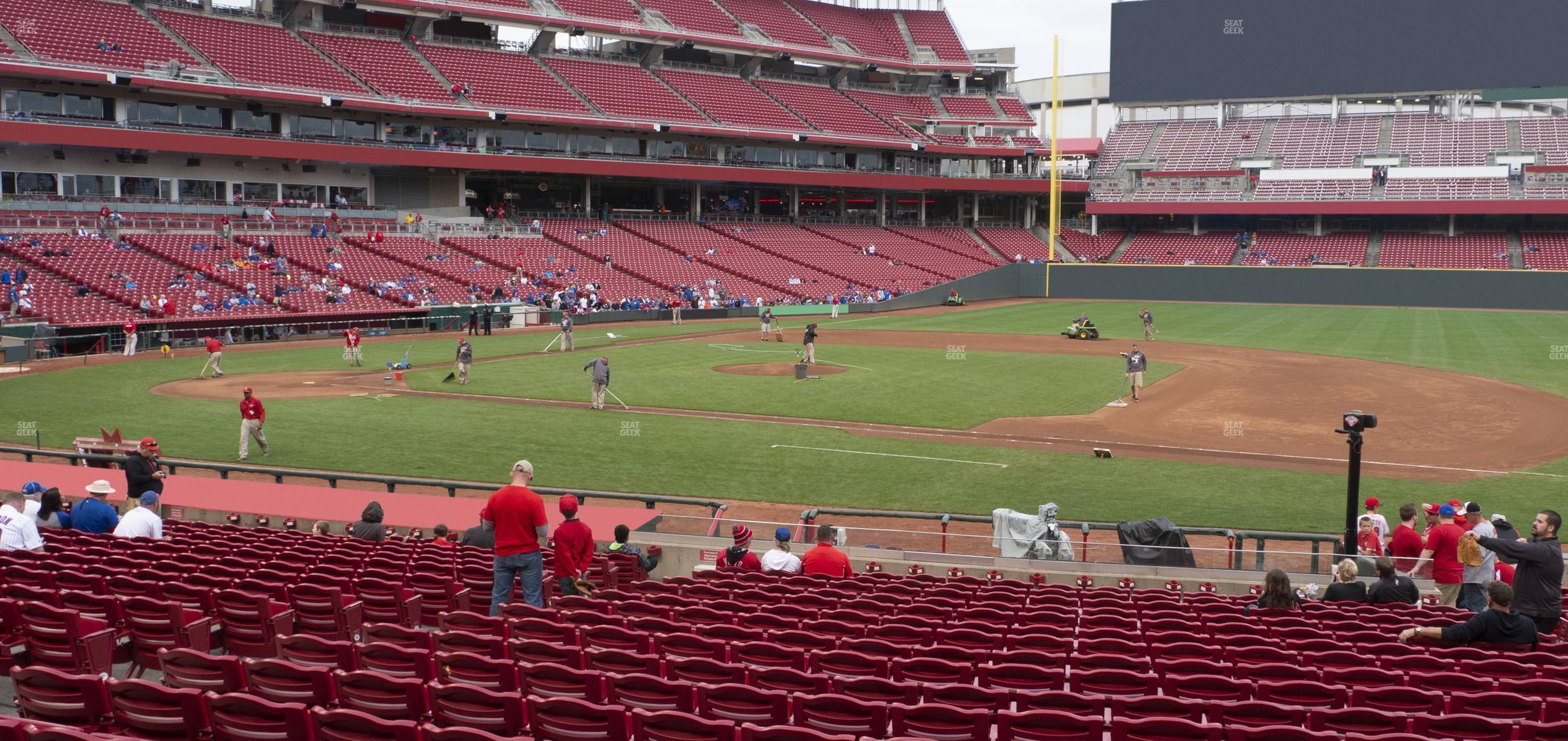 Seating view for Great American Ball Park Section Dugout Box 131