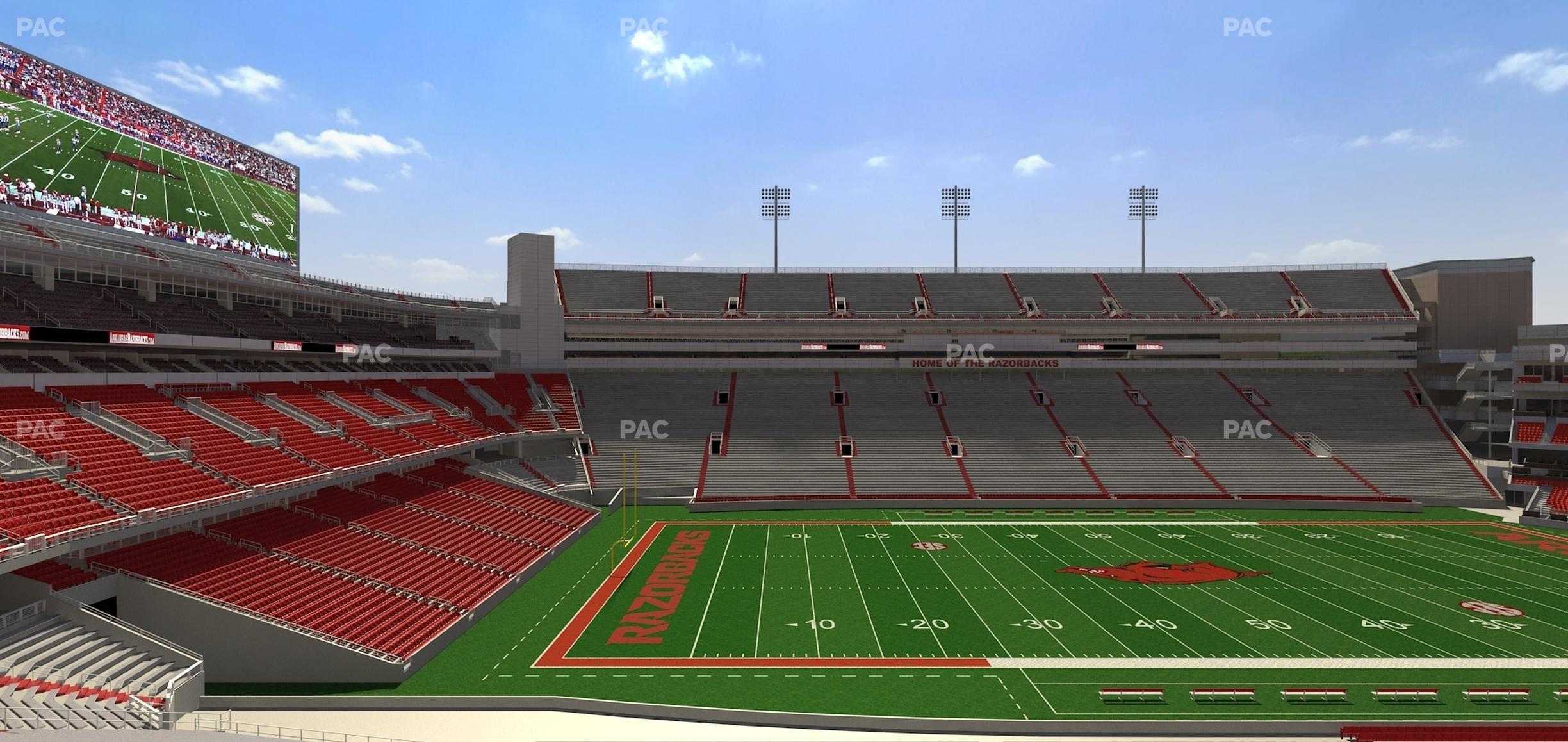 Seating view for Razorback Stadium Section 125