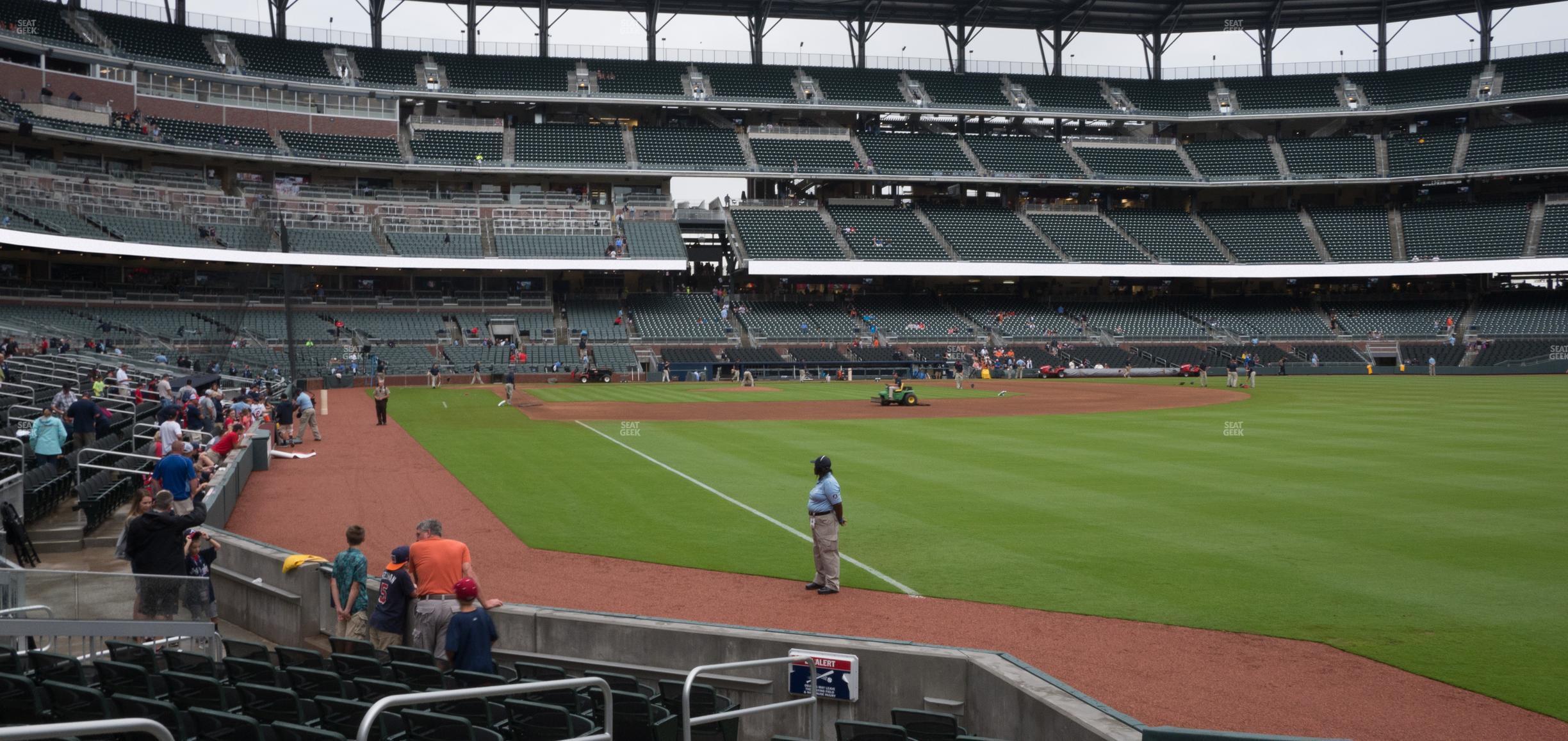 Seating view for Truist Park Section Dugout Corner 10