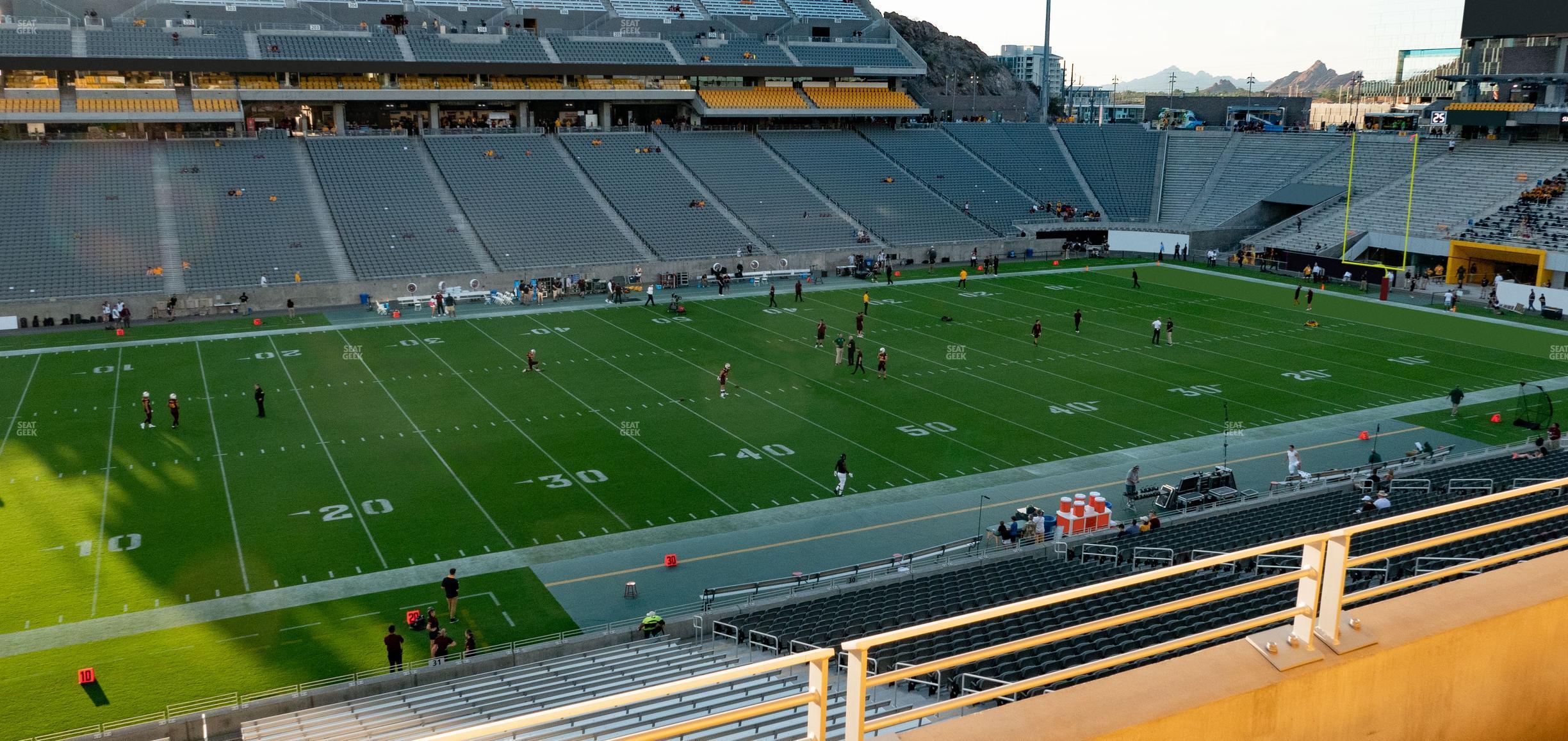 Seating view for Mountain America Stadium Section East Club 134