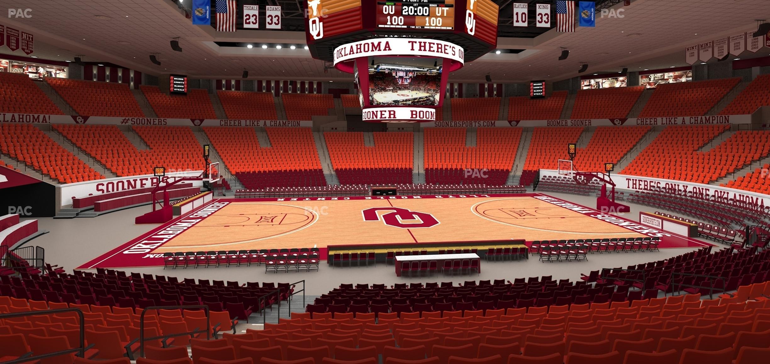 Seating view for Lloyd Noble Center Section 122