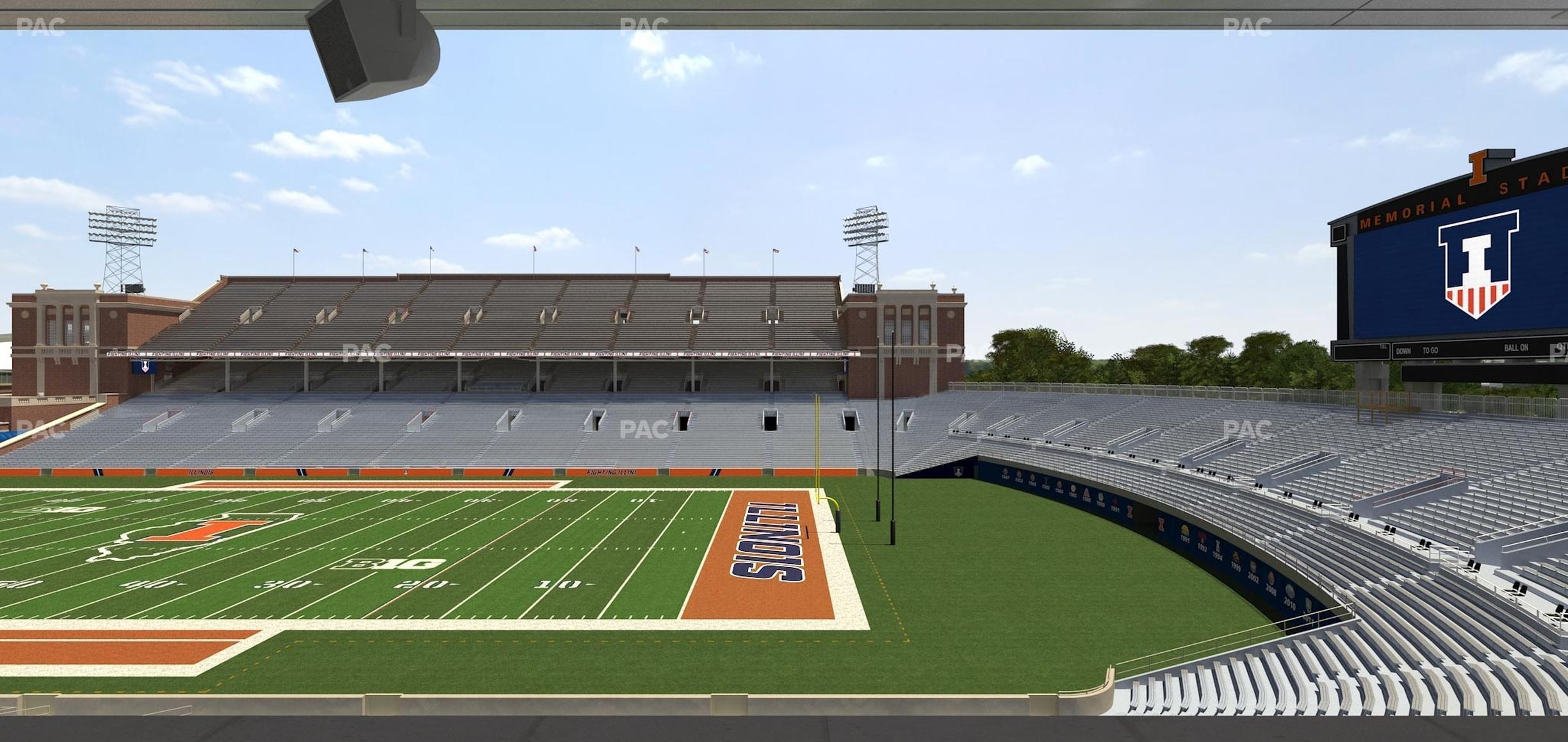 Seating view for Memorial Stadium - IL Section Colonnades Club 302