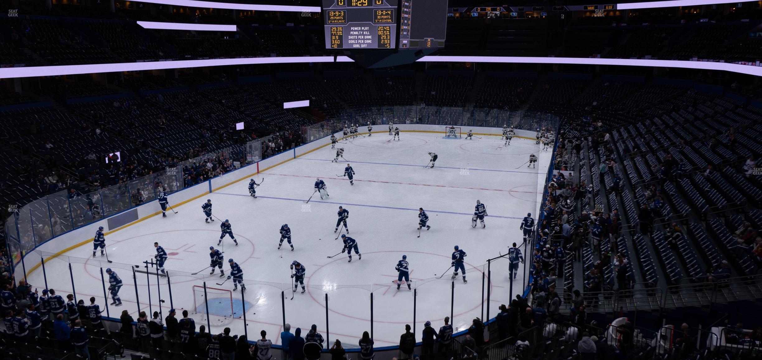 Seating view for Amalie Arena Section Club 3