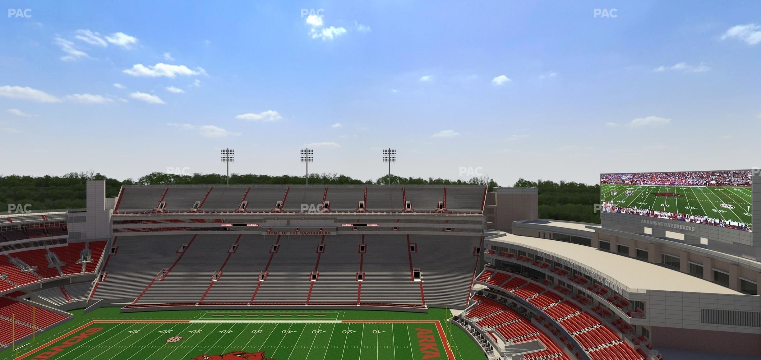 Seating view for Razorback Stadium Section 521