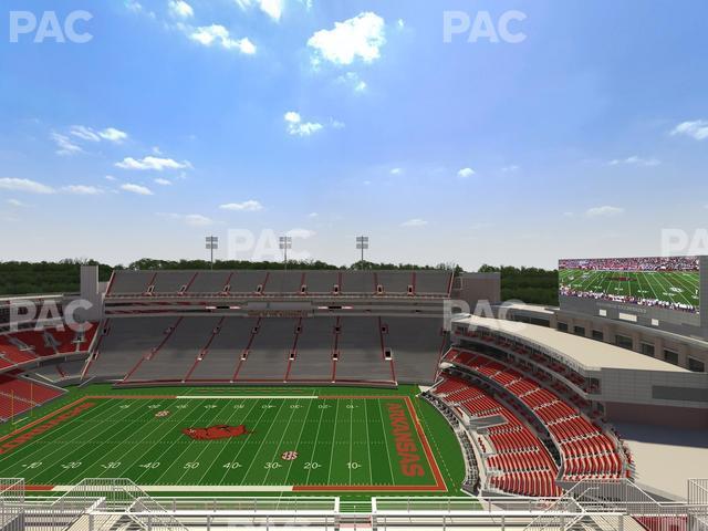 Seating view for Razorback Stadium Section 521