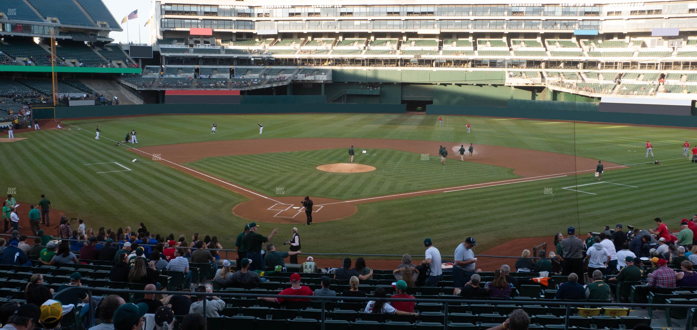 Seating view for Oakland Coliseum Section Rear 116