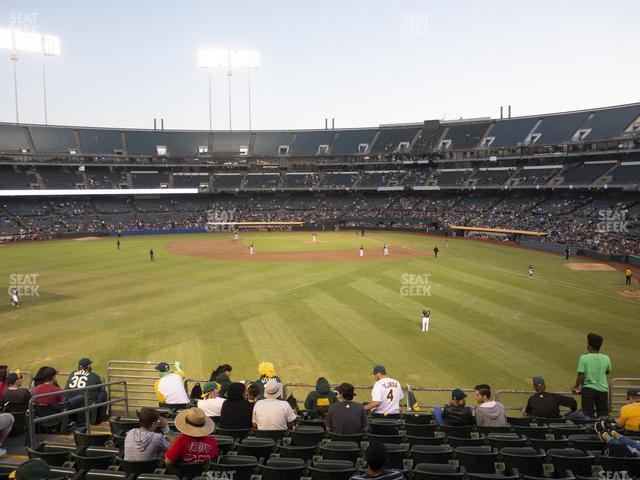 Seating view for Oakland Coliseum Section Front 136