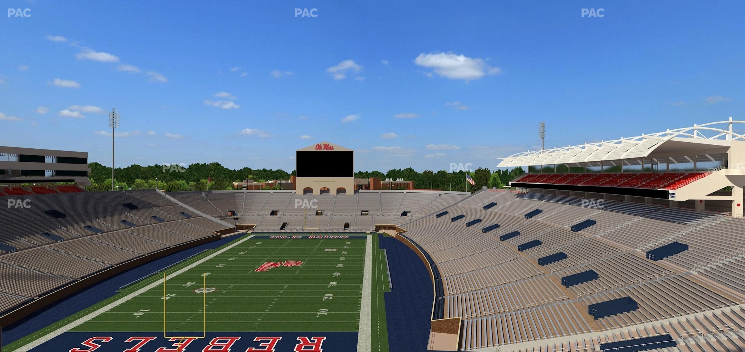 Seating view for Vaught Hemingway Stadium Section South Zone Club 110