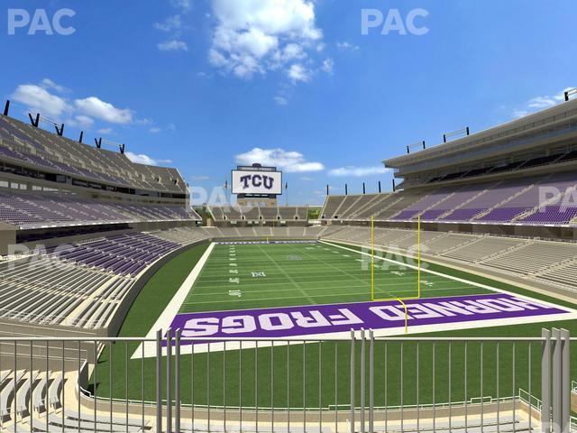 Seating view for Amon G Carter Stadium Section South End Zone Club 4