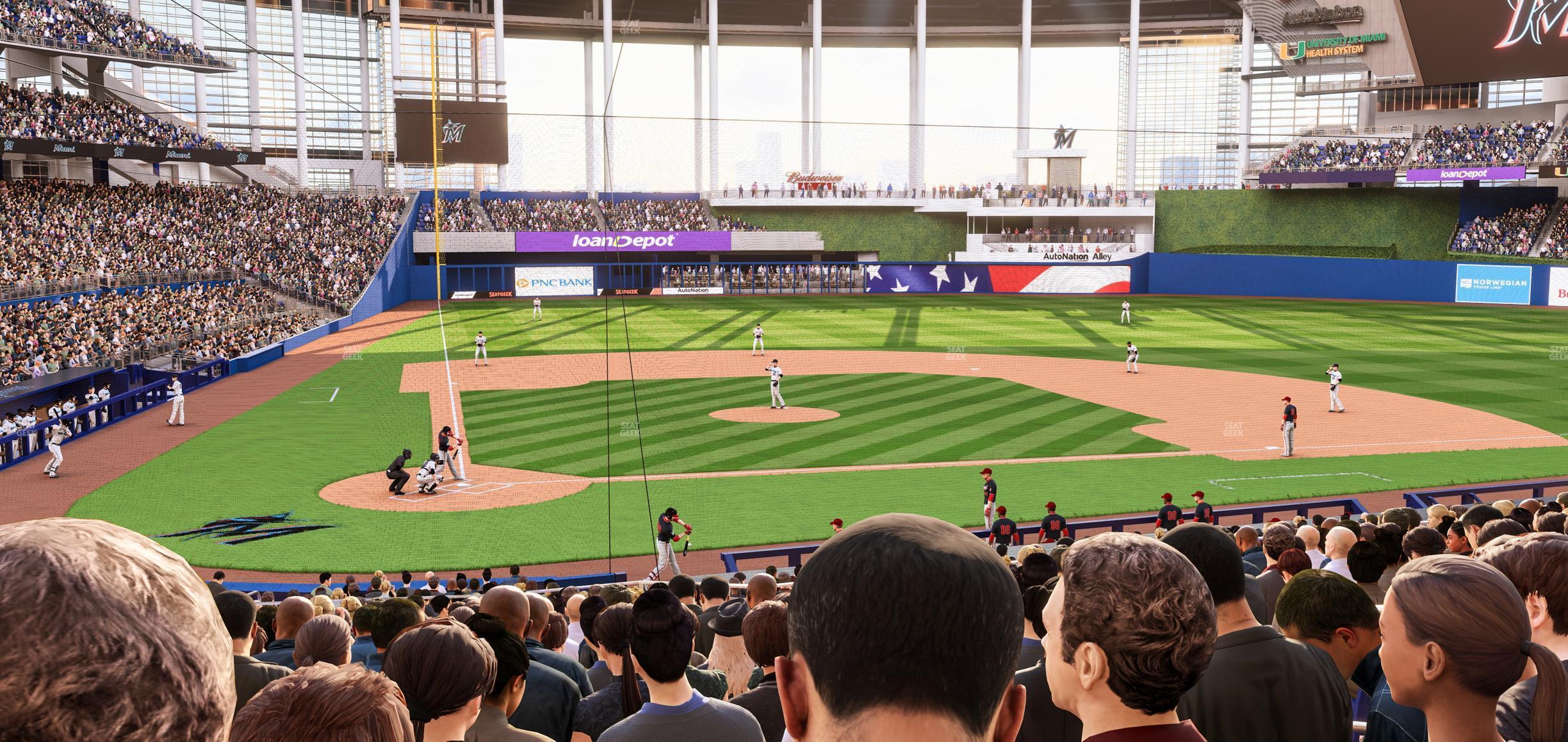 Seating view for loanDepot park Section Home Plate Box 11