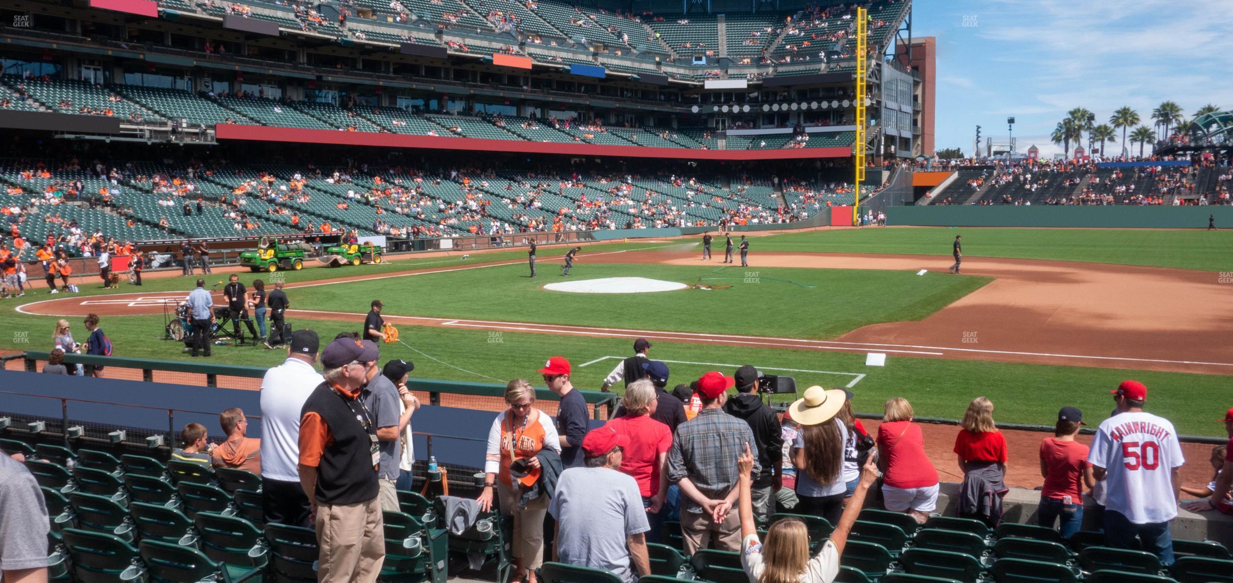 Seating view for Oracle Park Section Field Club 107