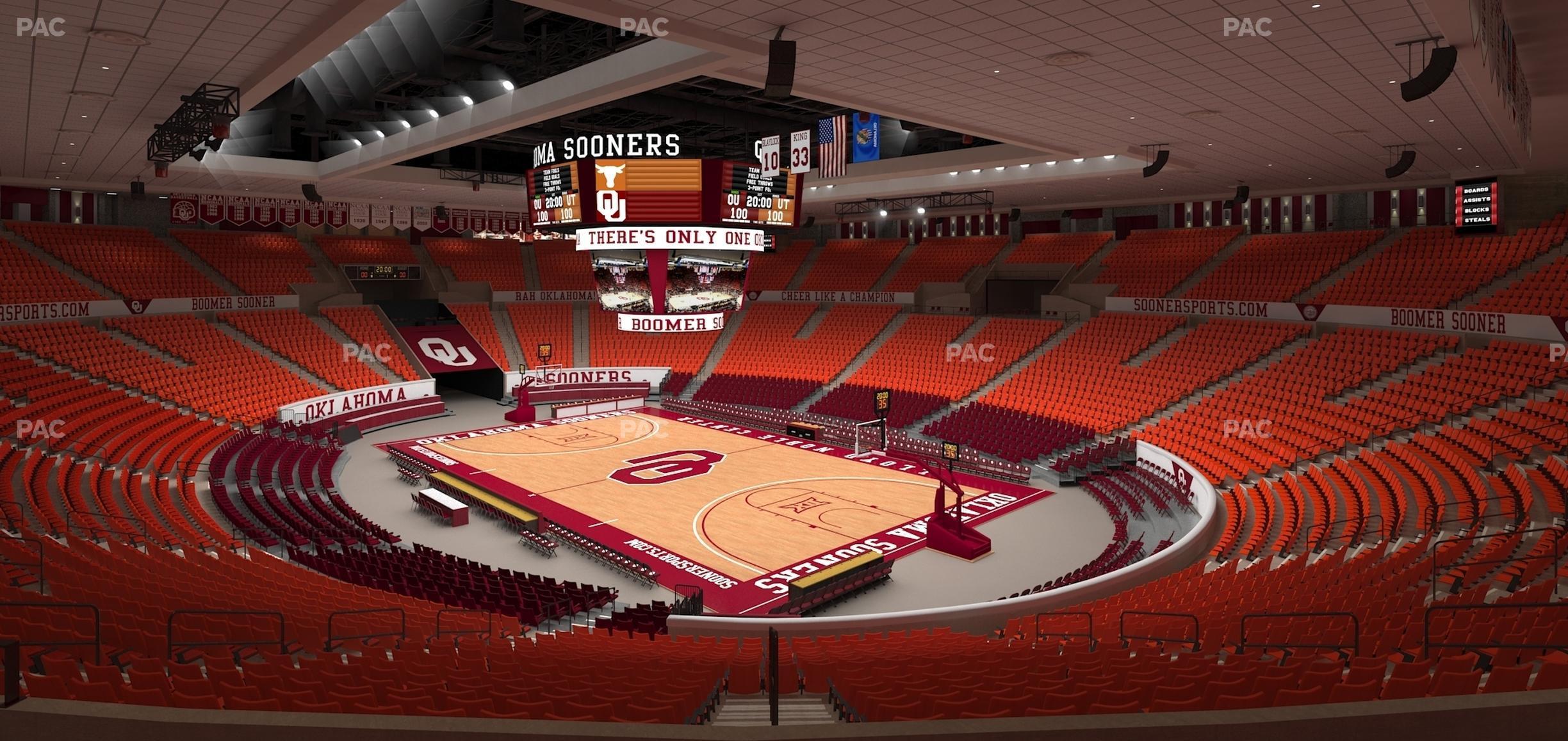 Seating view for Lloyd Noble Center Section 217