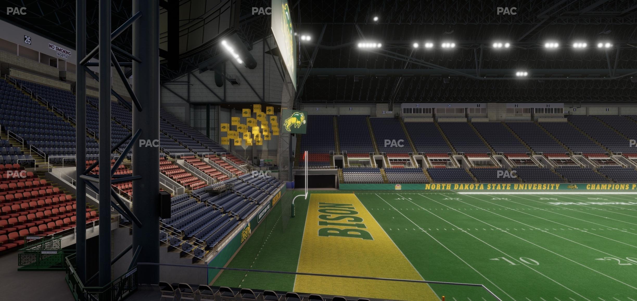 Seating view for Fargodome Section Elevated 23