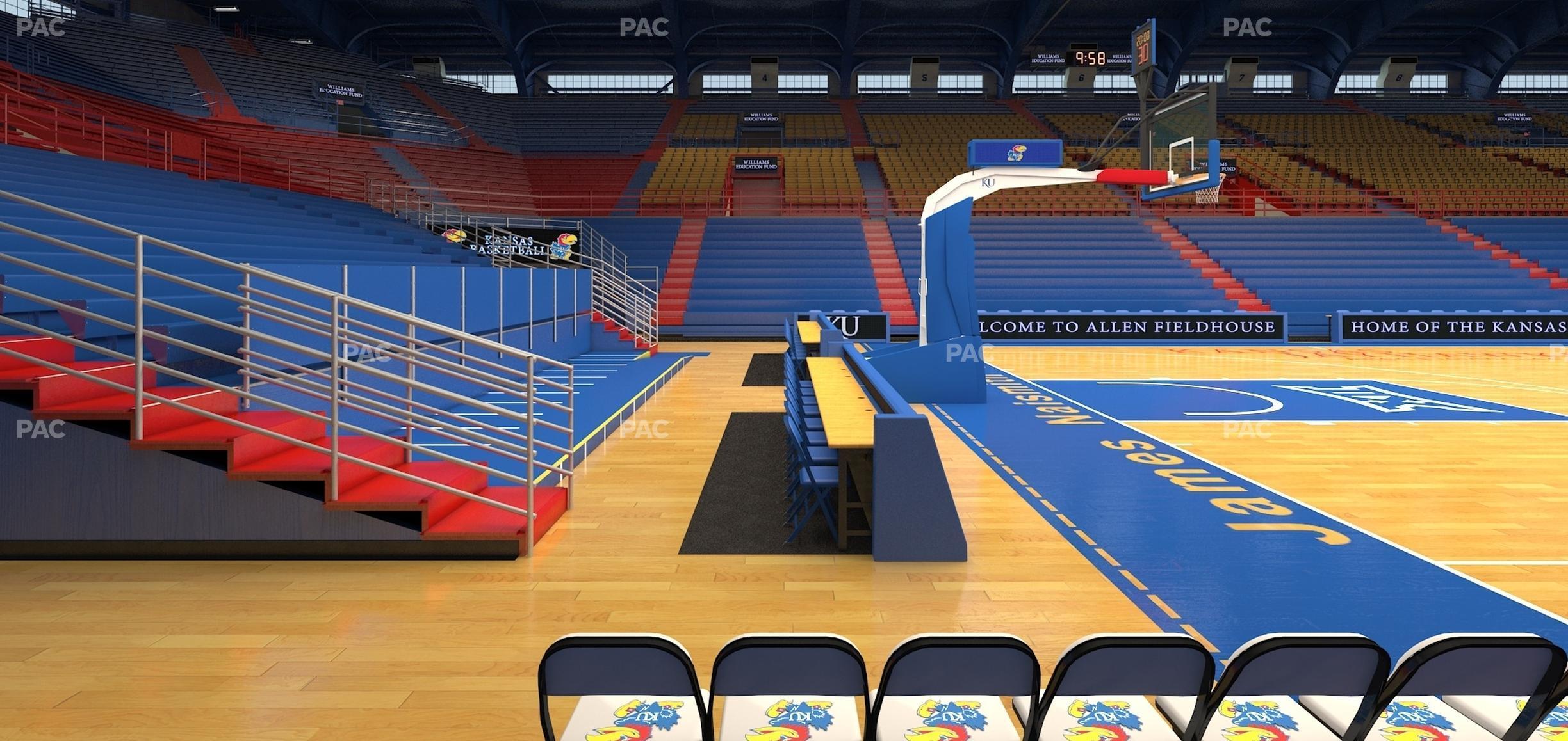 Seating view for Allen Fieldhouse Section U