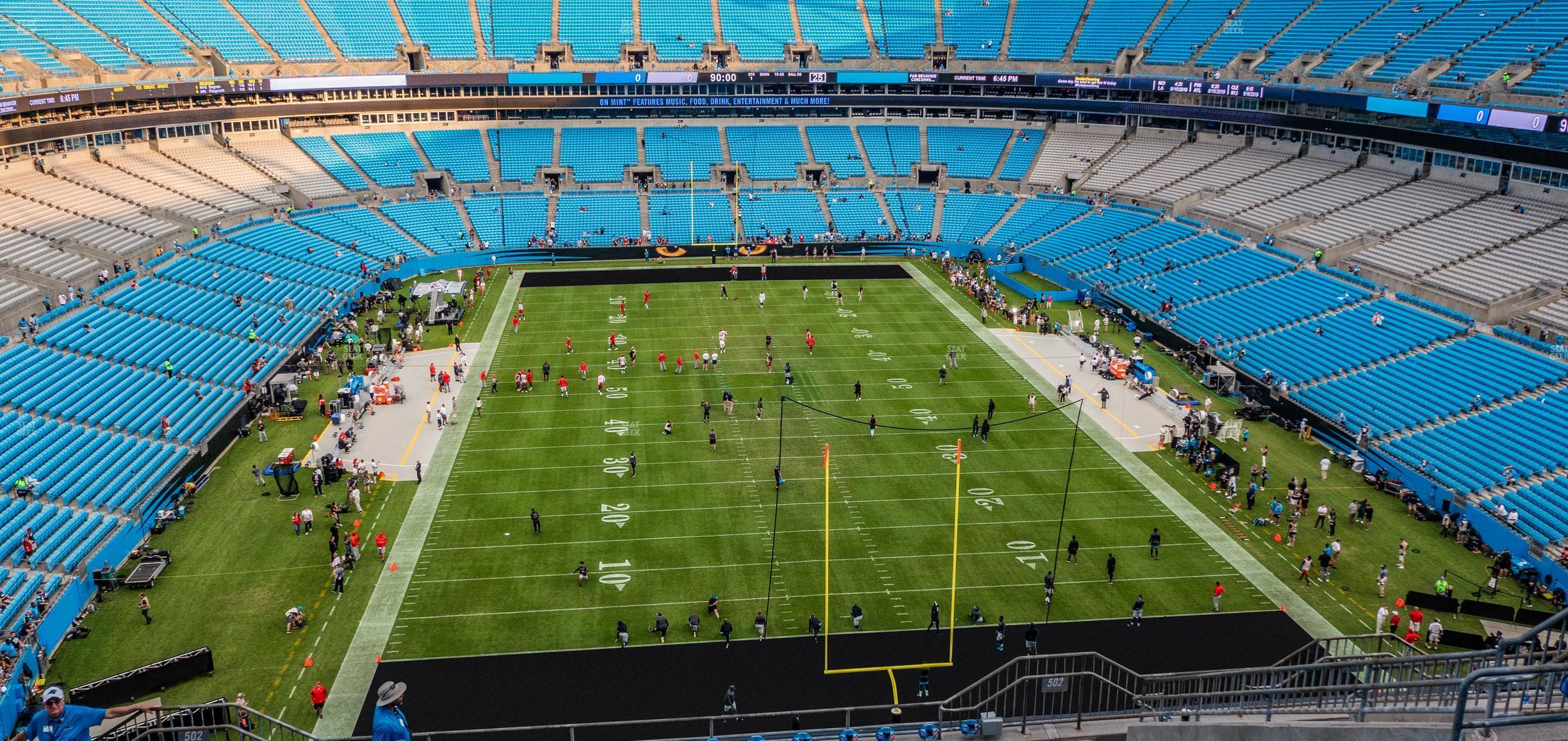 Seating view for Bank of America Stadium Section 502