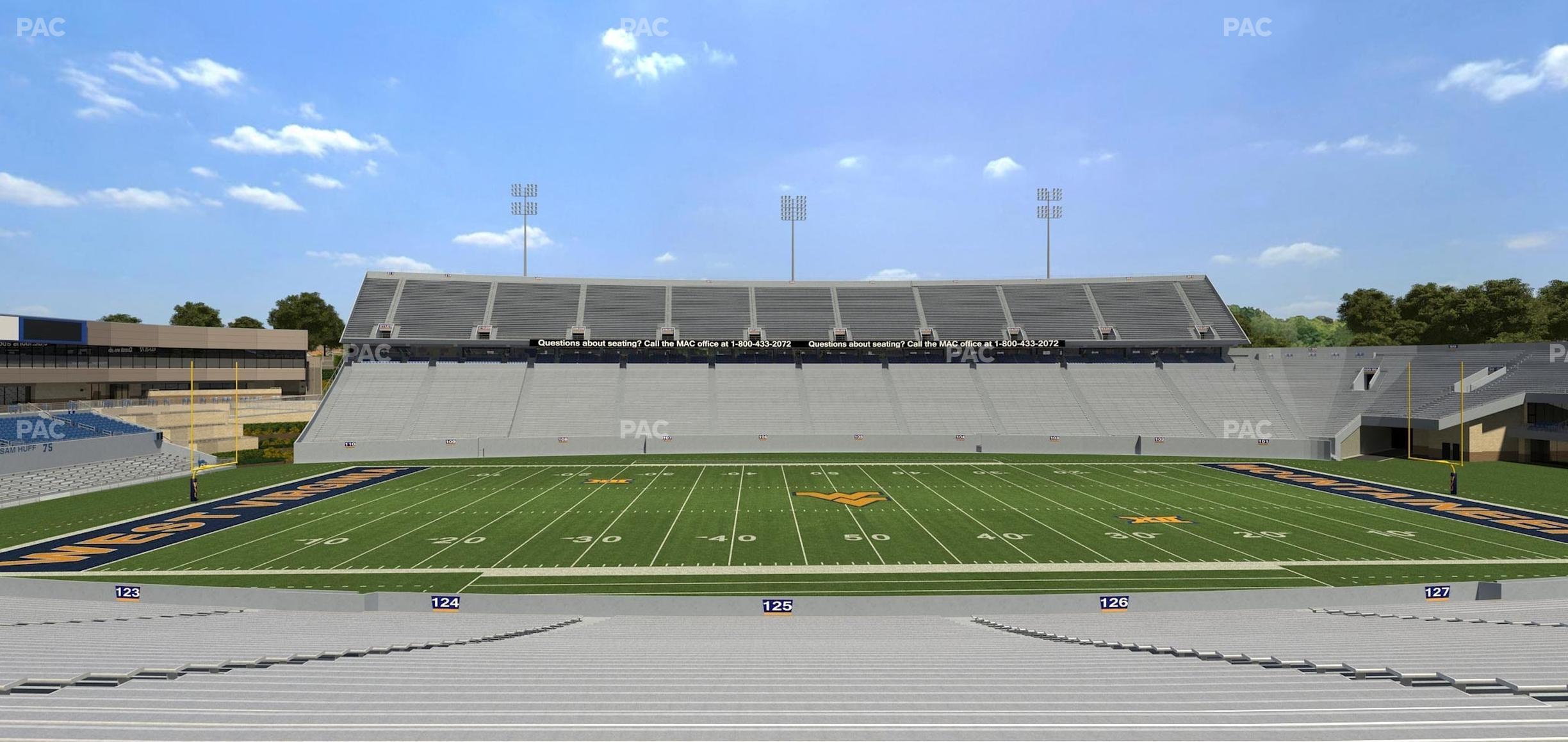 Seating view for Mountaineer Field at Milan Puskar Stadium Section 125