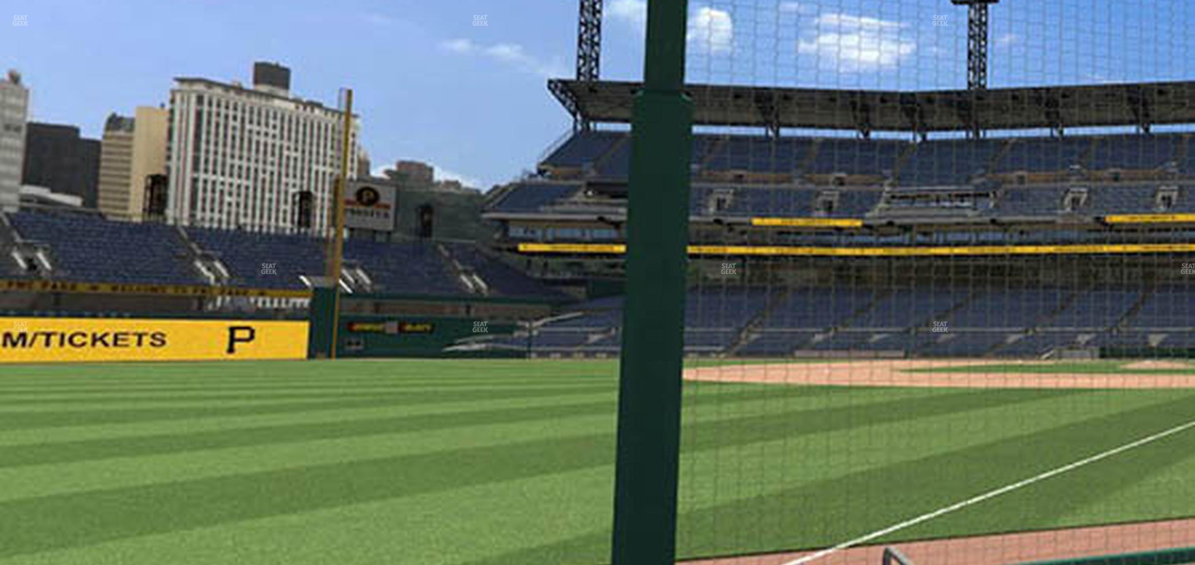 Seating view for PNC Park Section Baseline Box 31