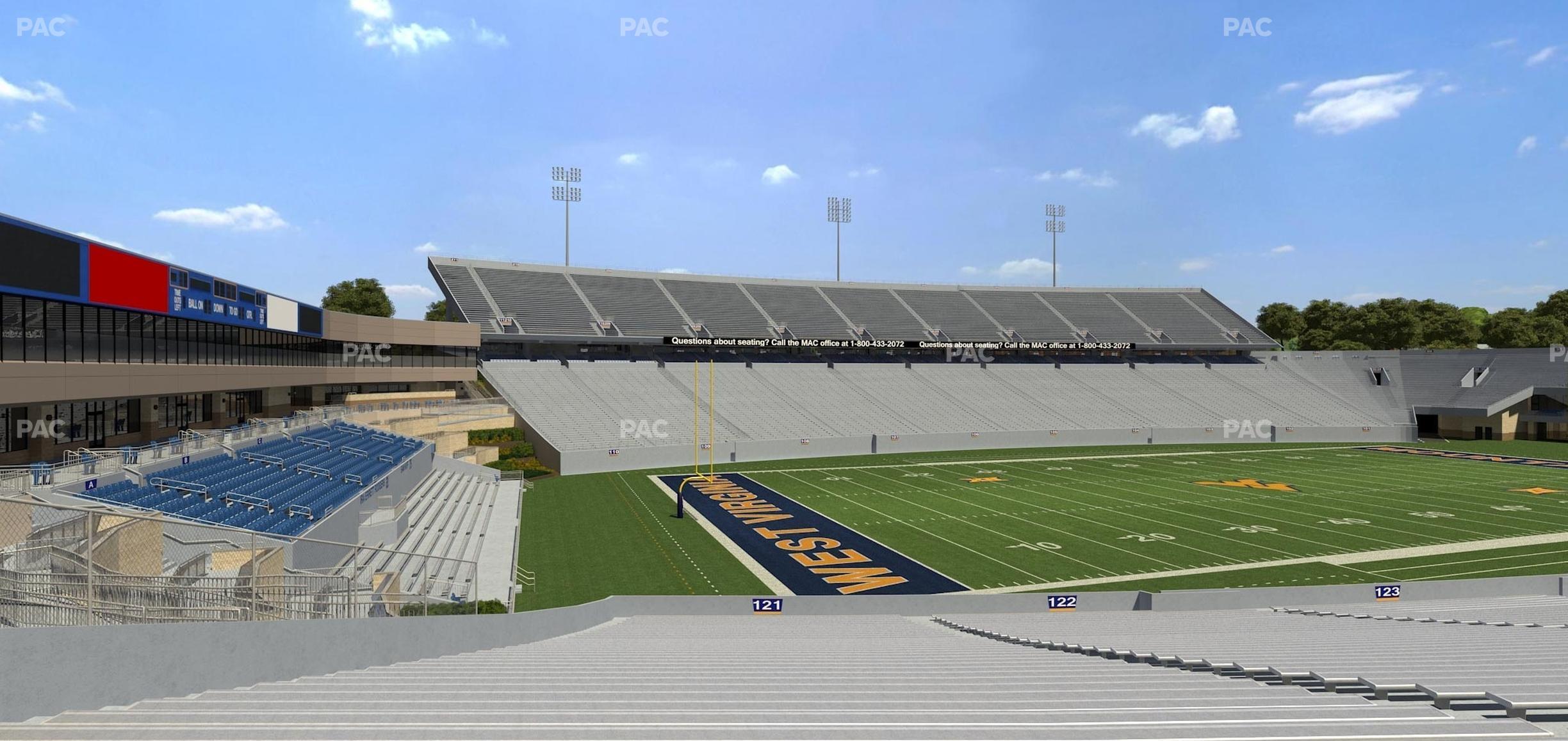 Seating view for Mountaineer Field at Milan Puskar Stadium Section 121