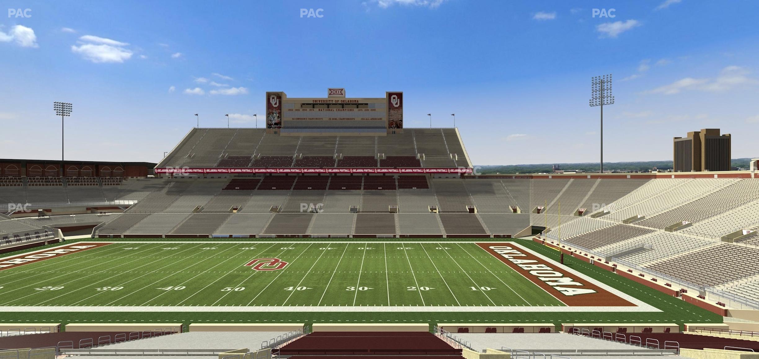 Seating view for Gaylord Family Oklahoma Memorial Stadium Section 29