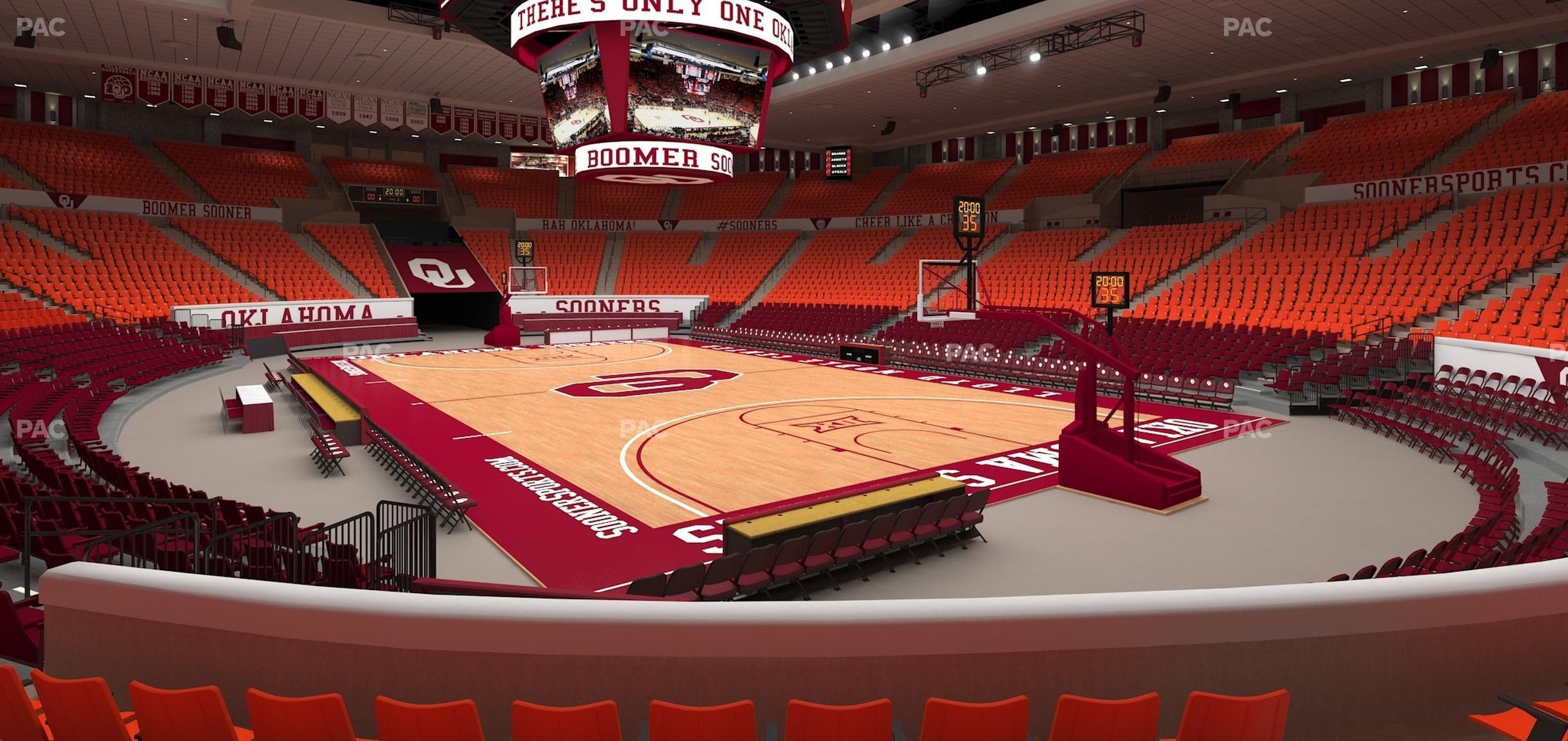 Seating view for Lloyd Noble Center Section 117