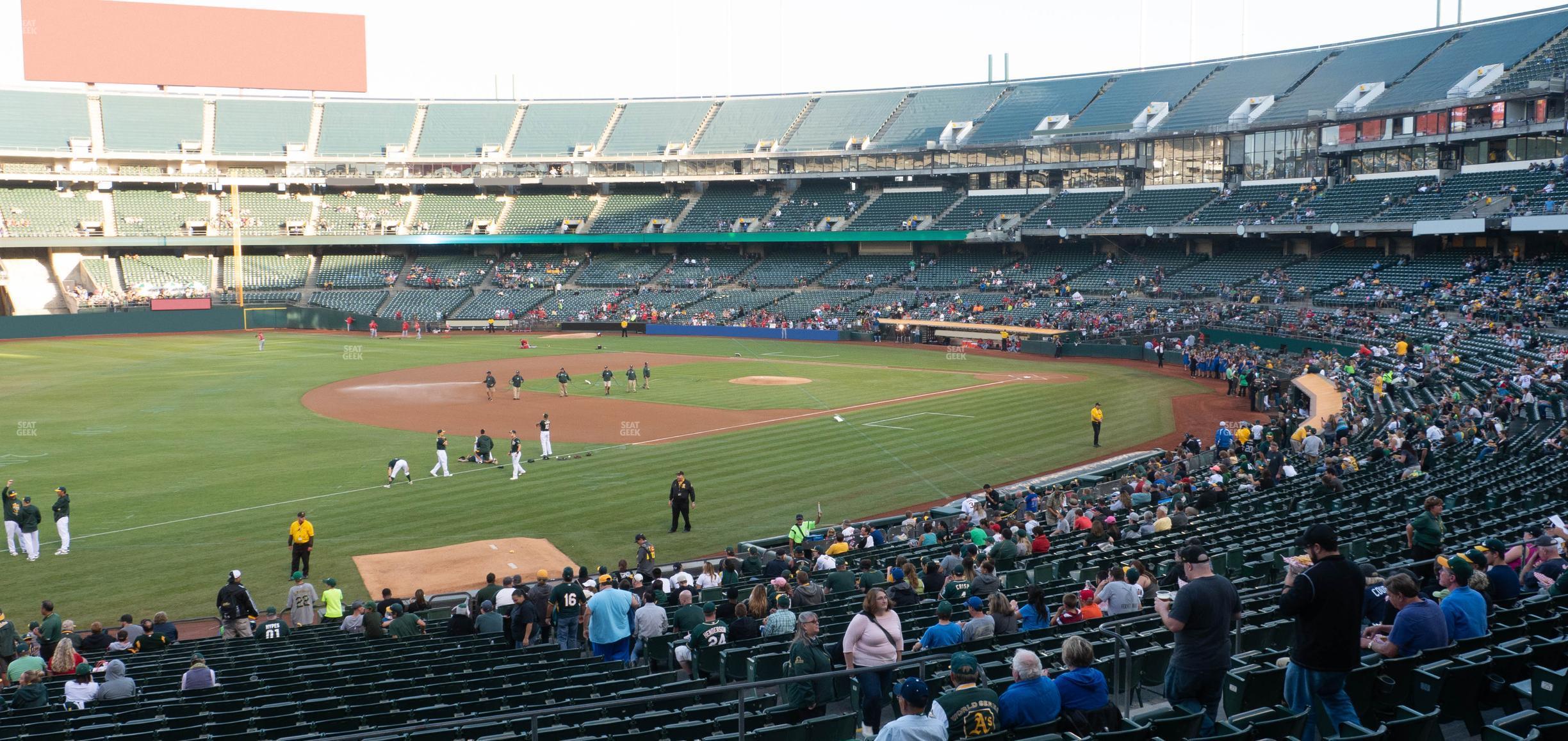 Seating view for Oakland Coliseum Section Rear 127