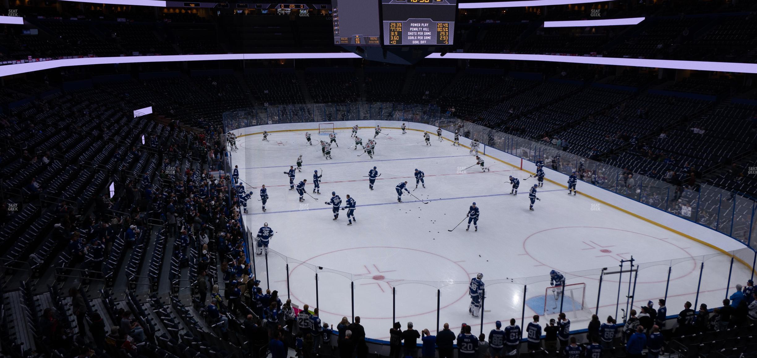 Seating view for Amalie Arena Section Club 6