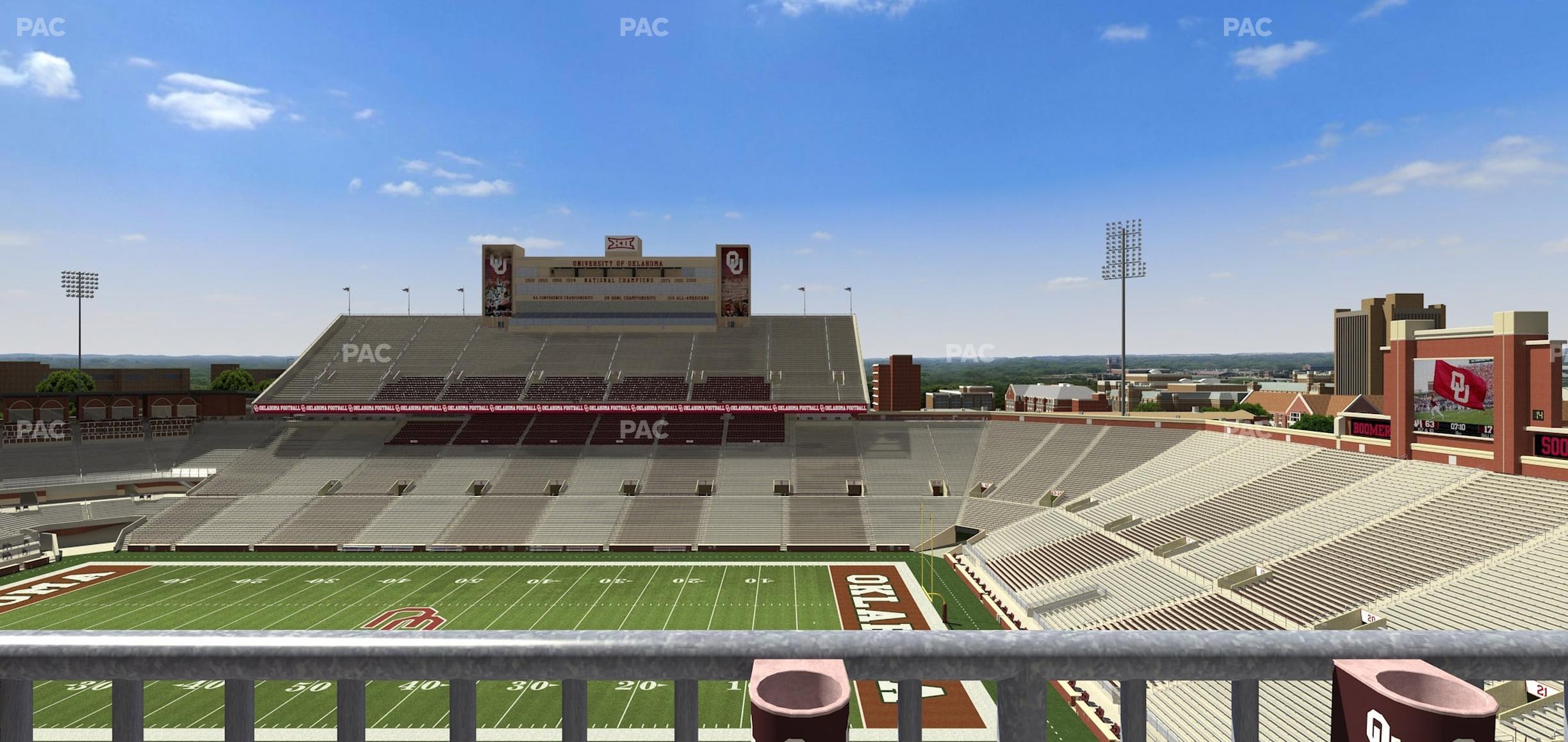 Seating view for Gaylord Family Oklahoma Memorial Stadium Section 126