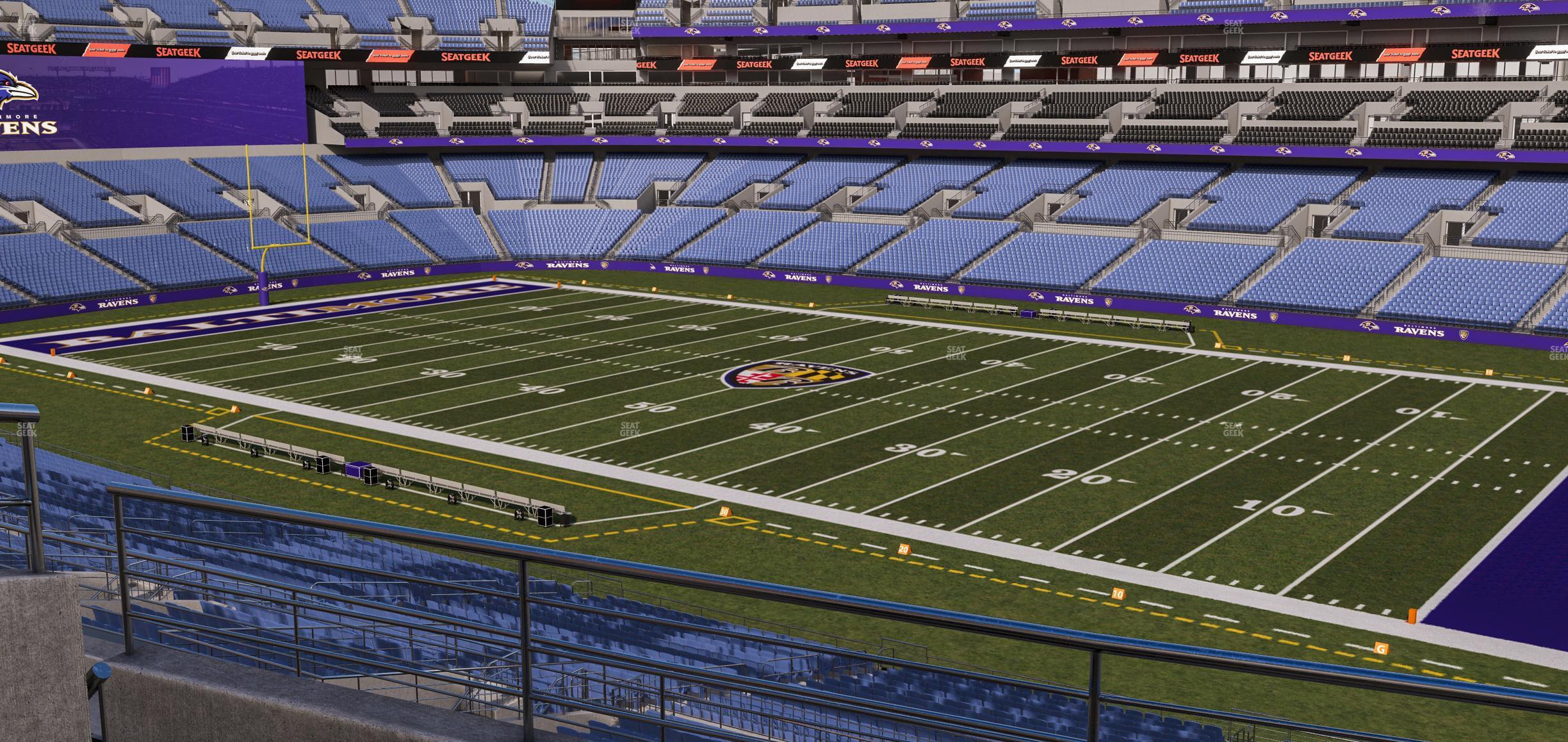 Seating view for M&T Bank Stadium Section 222