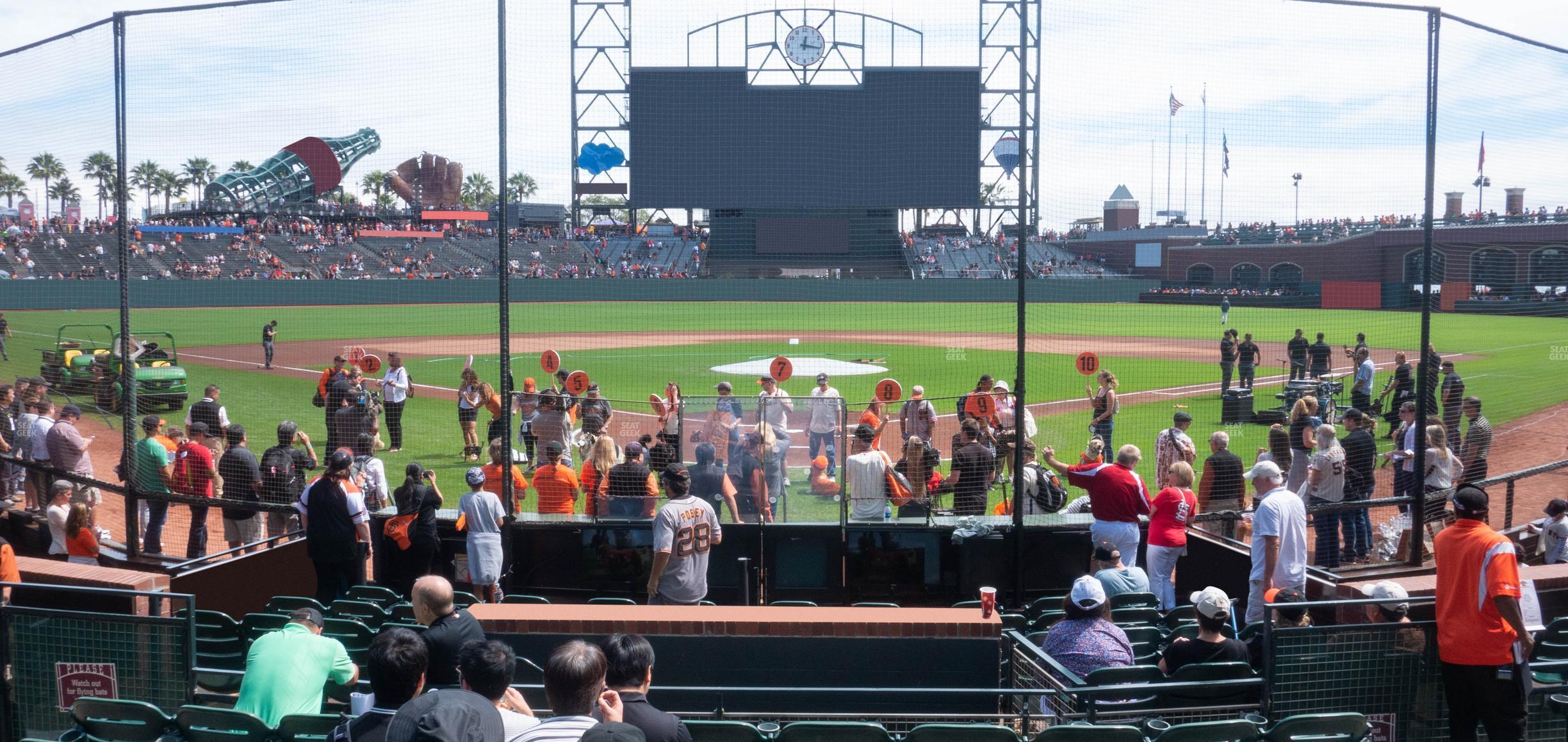 Seating view for Oracle Park Section Premium Field Club 115