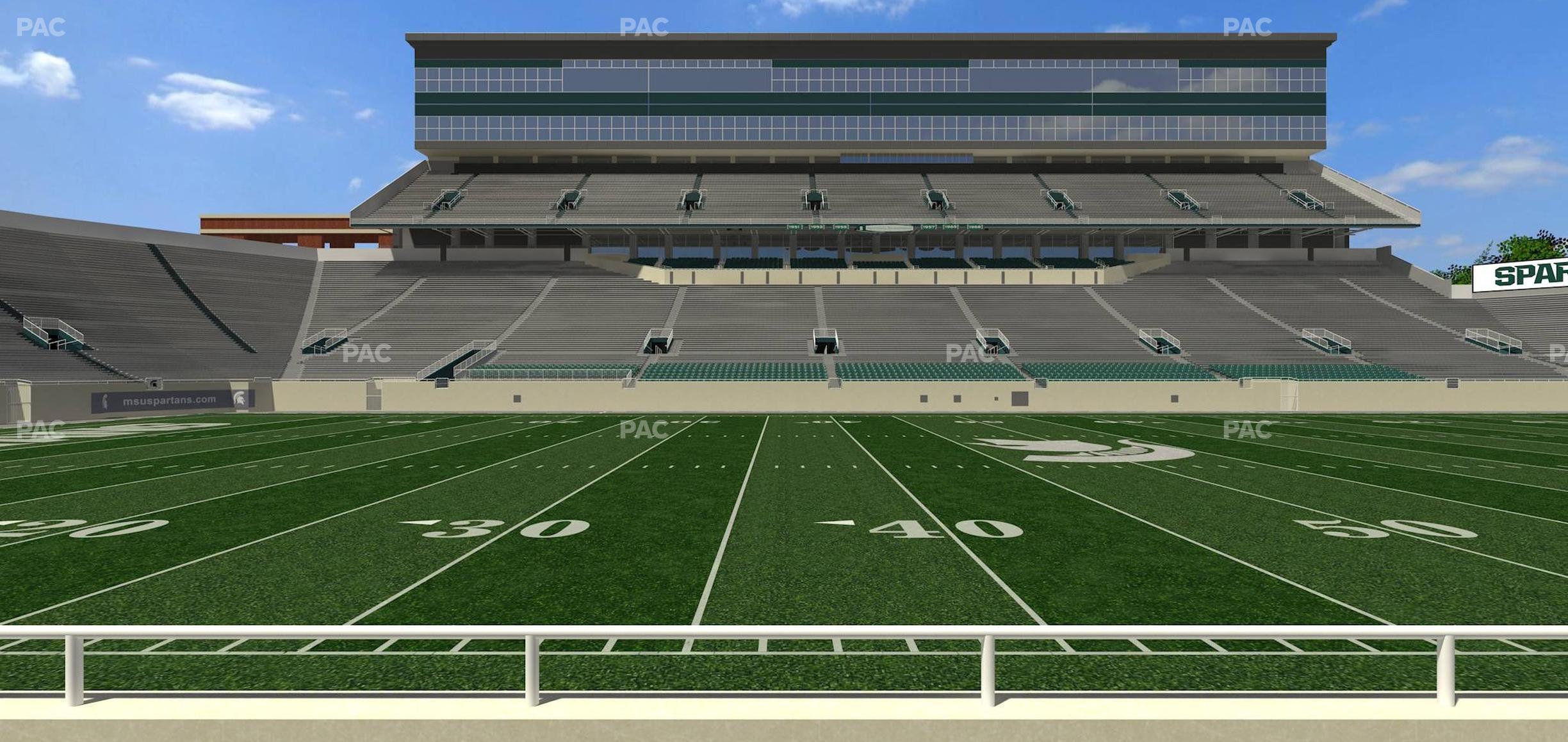 Seating view for Spartan Stadium (Michigan) Section Sideline Club 9