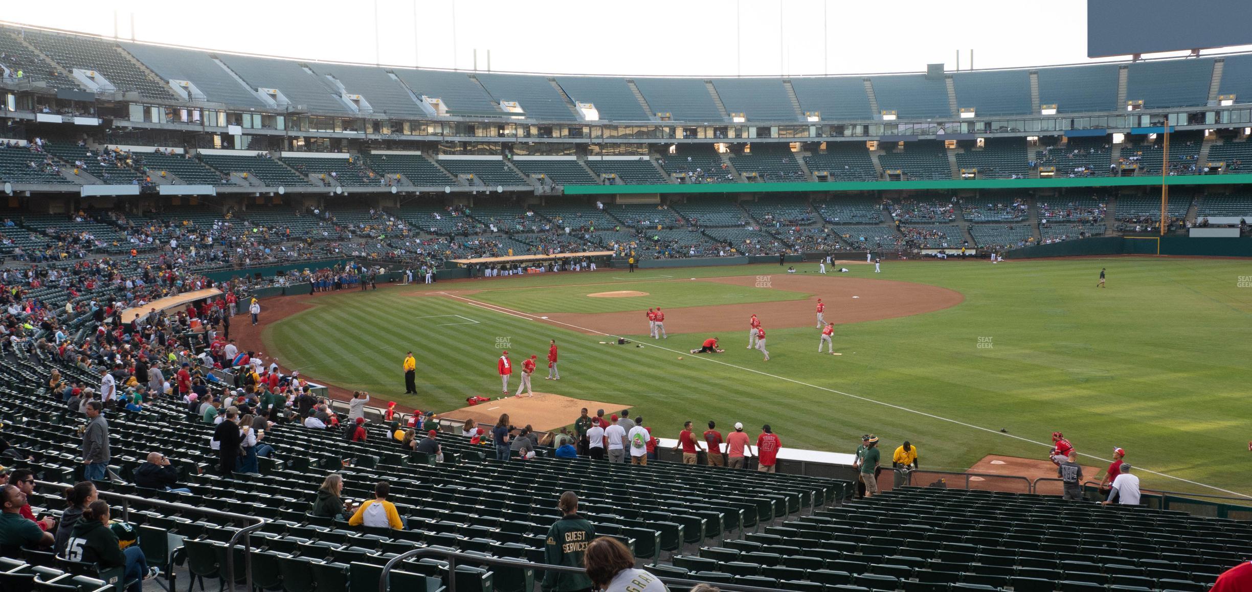 Seating view for Oakland Coliseum Section Rear 105