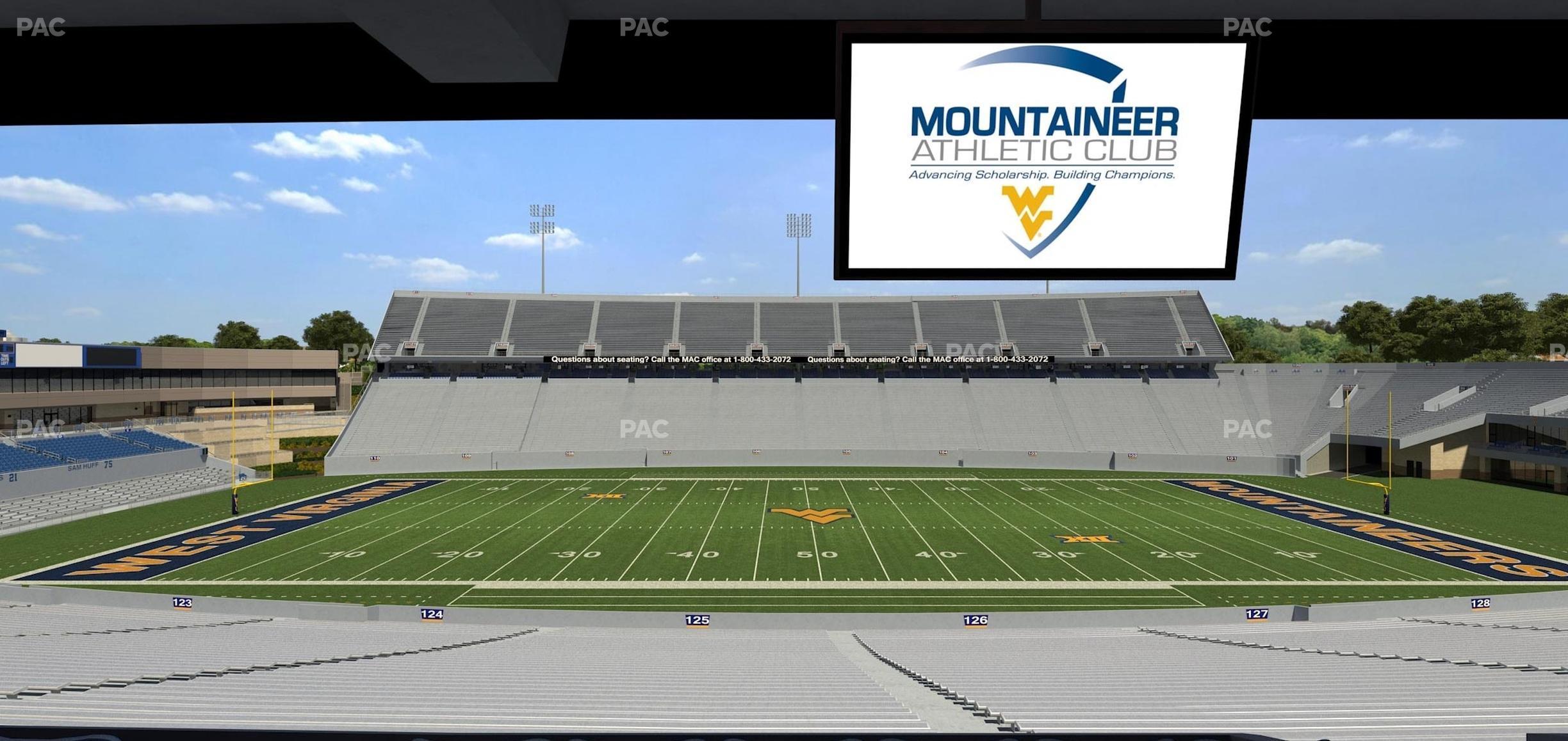 Seating view for Mountaineer Field at Milan Puskar Stadium Section Field Box 57