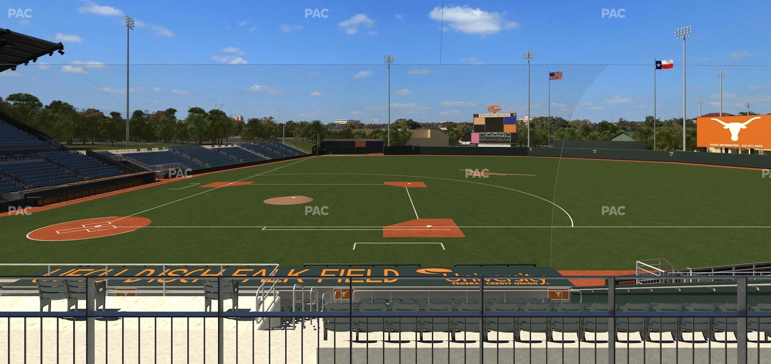 Seating view for UFCU Disch-Falk Field Section 101