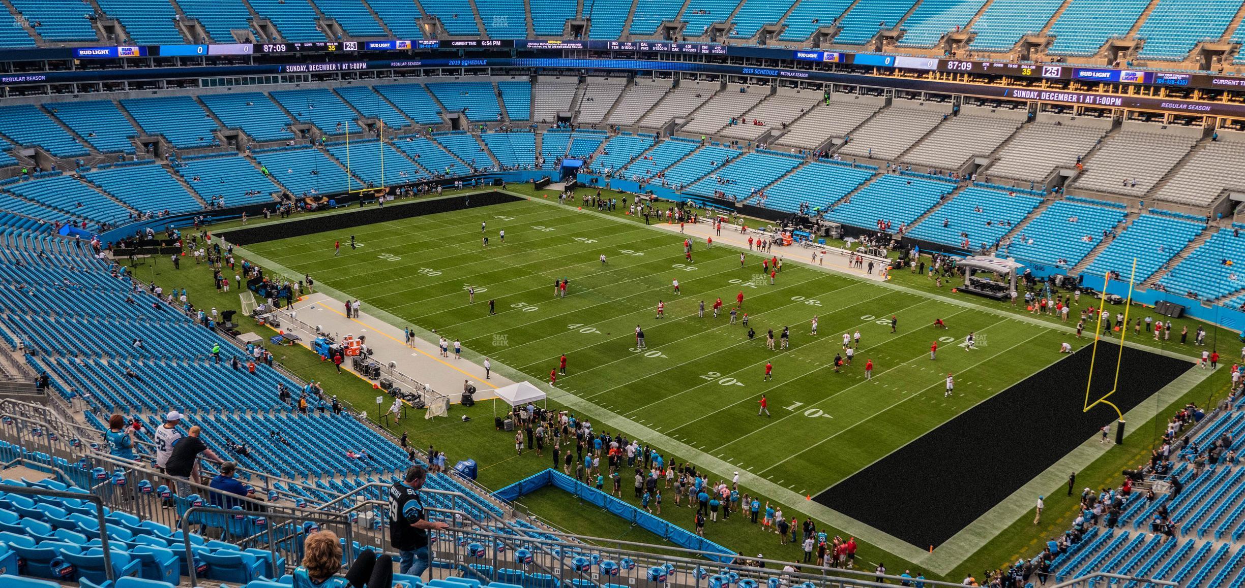 Seating view for Bank of America Stadium Section 535