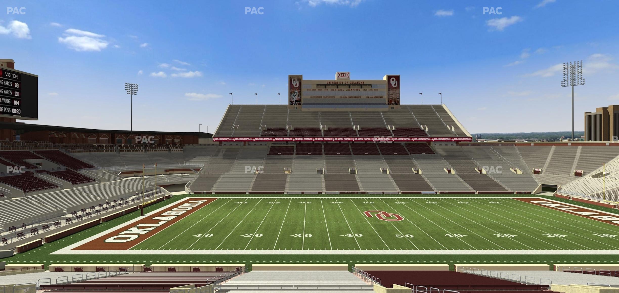 Seating view for Gaylord Family Oklahoma Memorial Stadium Section 32