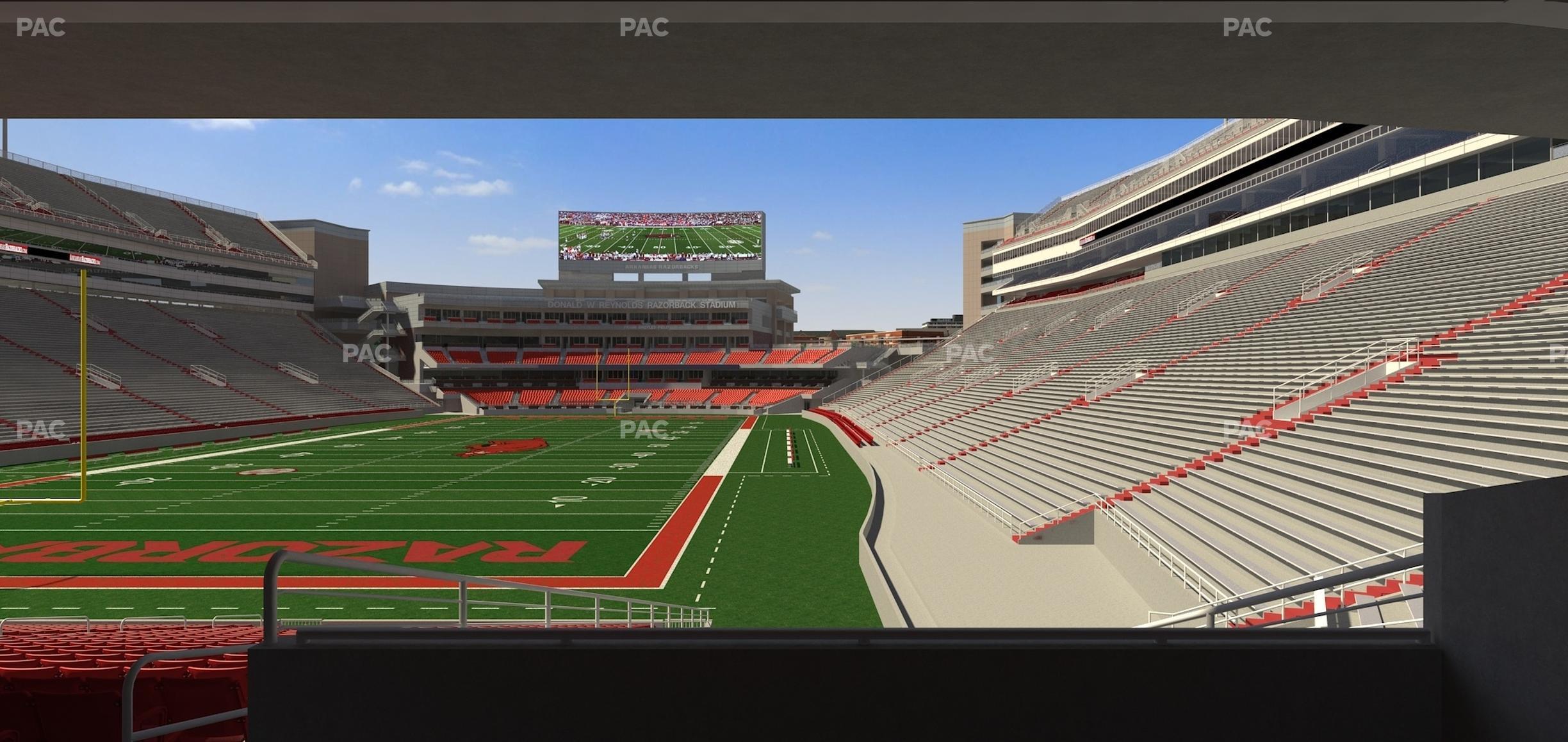 Seating view for Razorback Stadium Section 129