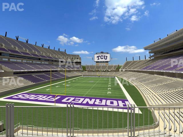 Seating view for Amon G Carter Stadium Section South End Zone Club 1