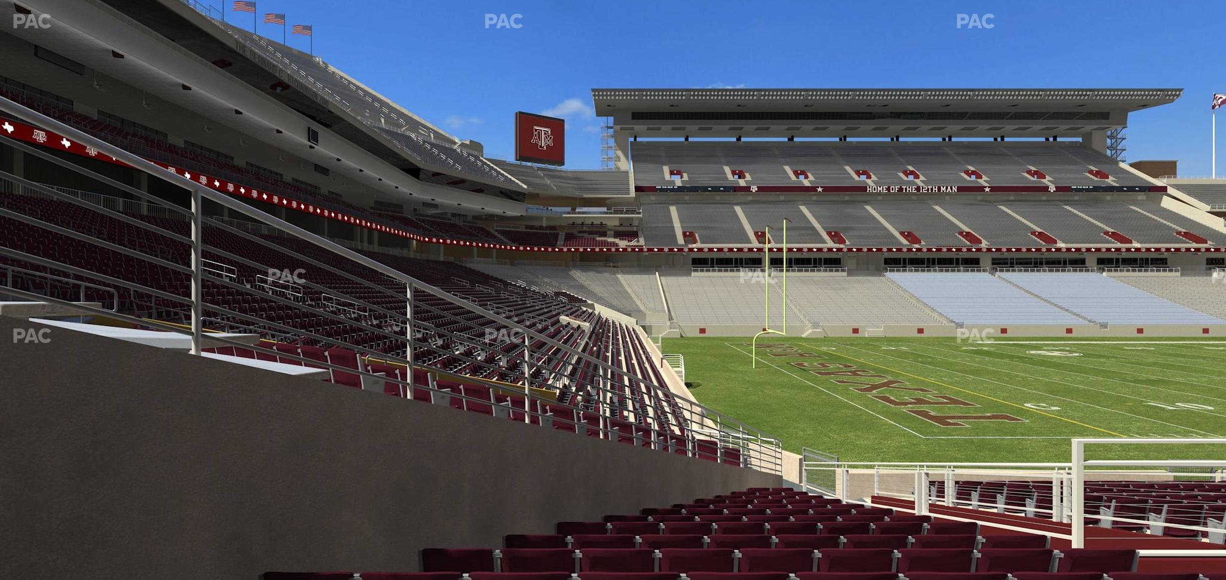 Seating view for Kyle Field Section Field Box 13