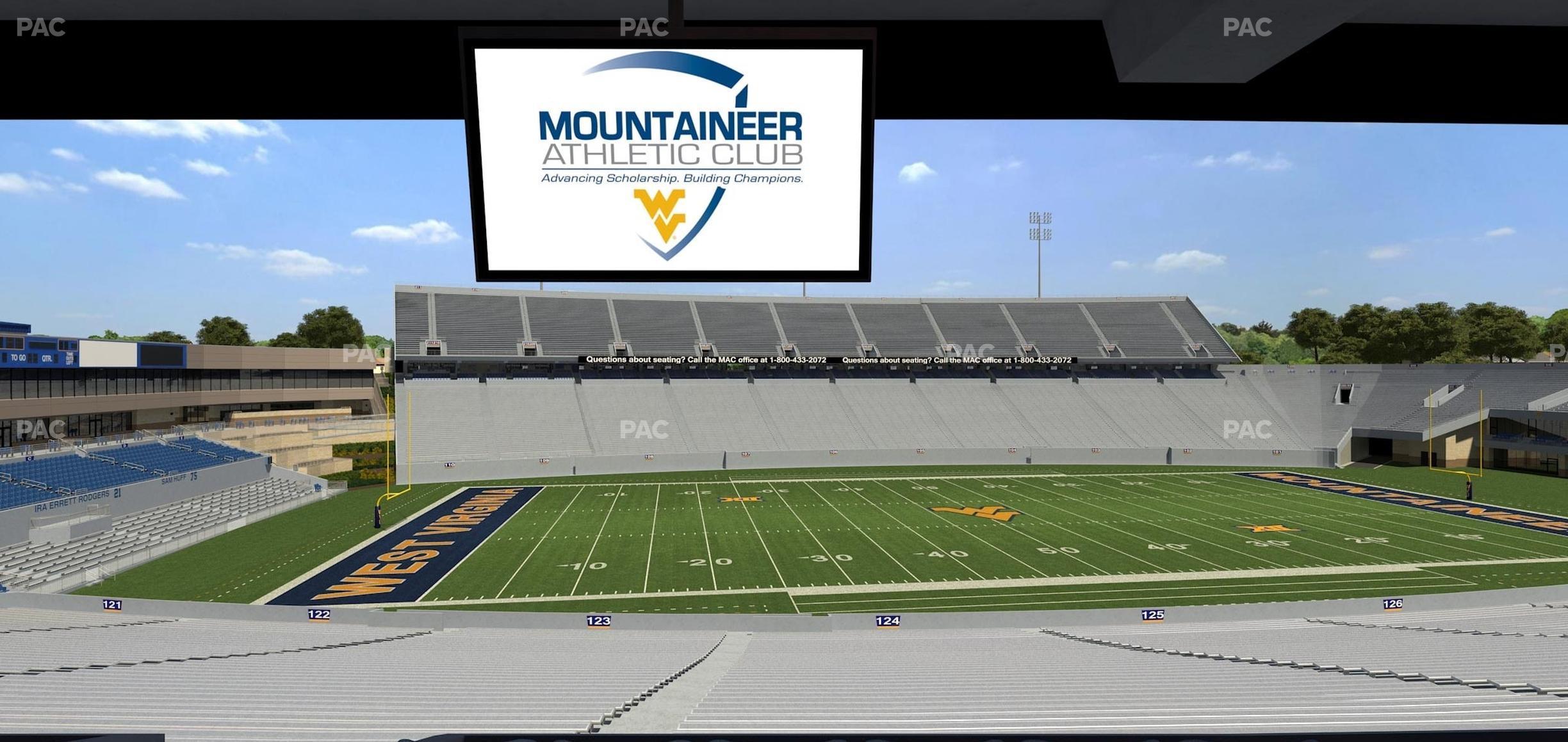 Seating view for Mountaineer Field at Milan Puskar Stadium Section Field Box 50