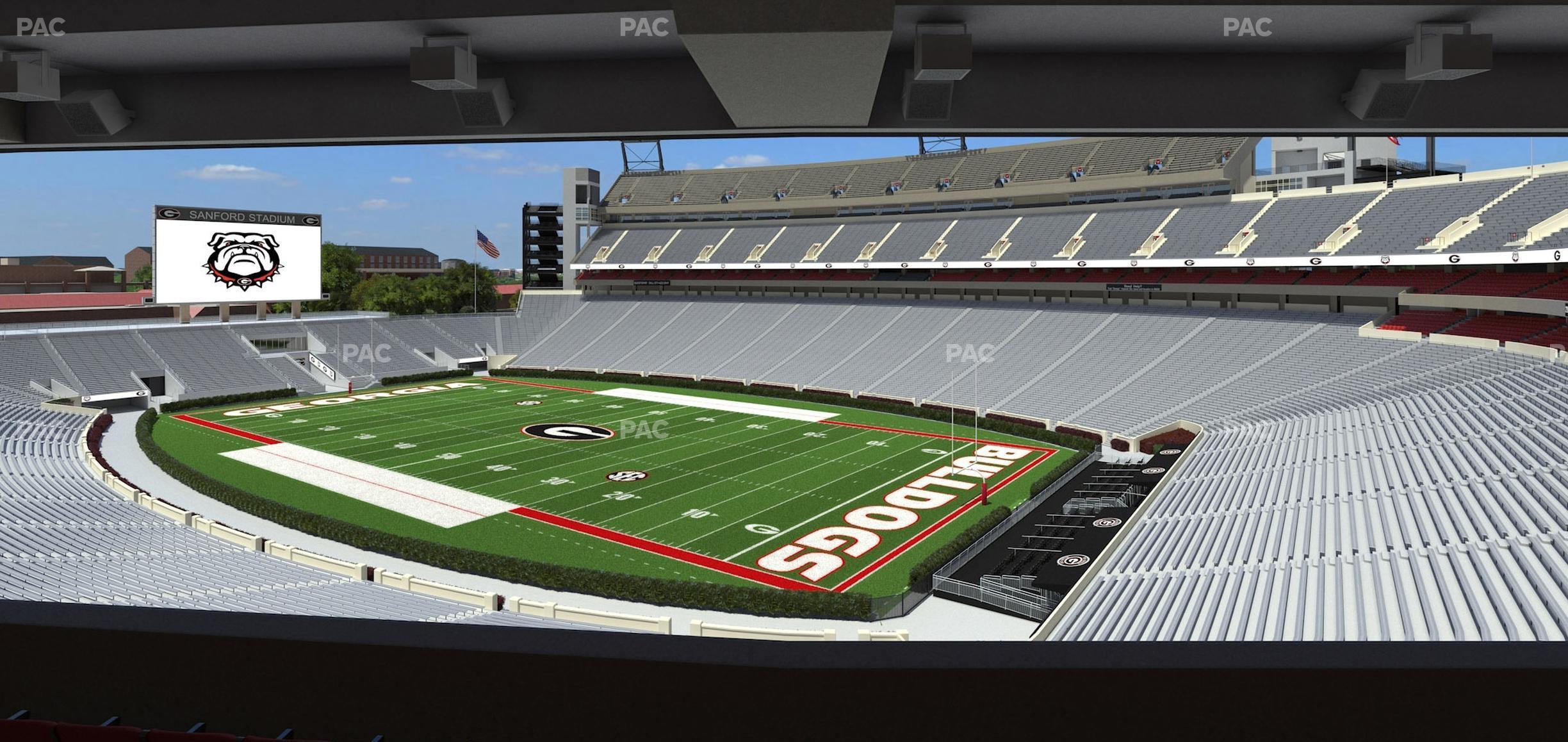 Seating view for Sanford Stadium Section South Club 225