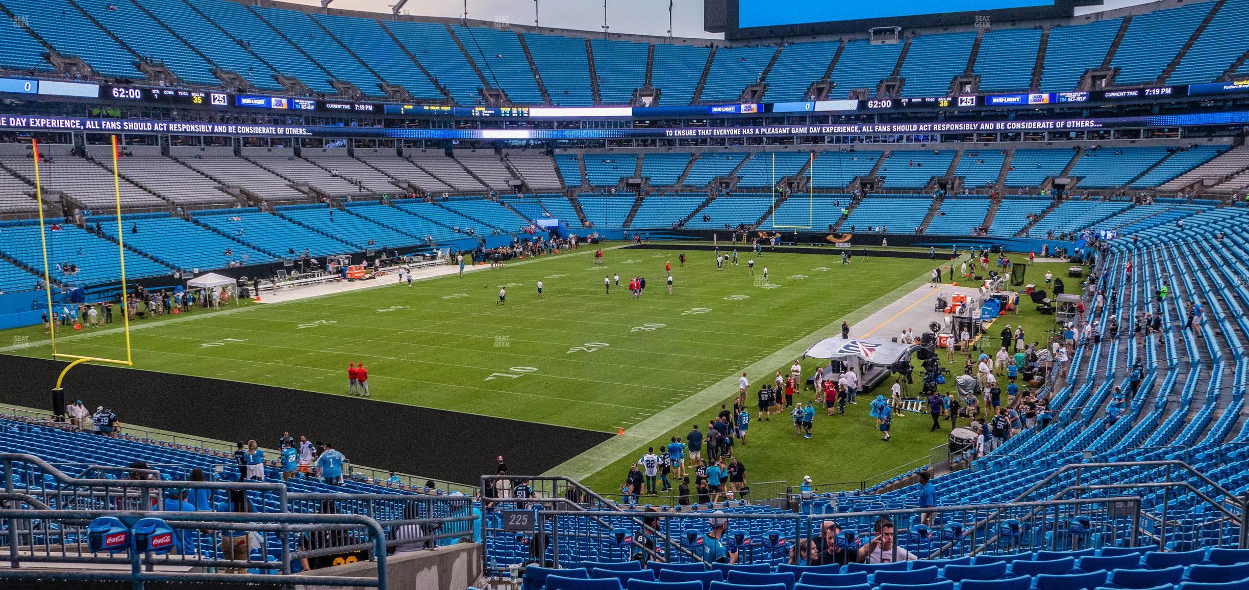 Seating view for Bank of America Stadium Section 225