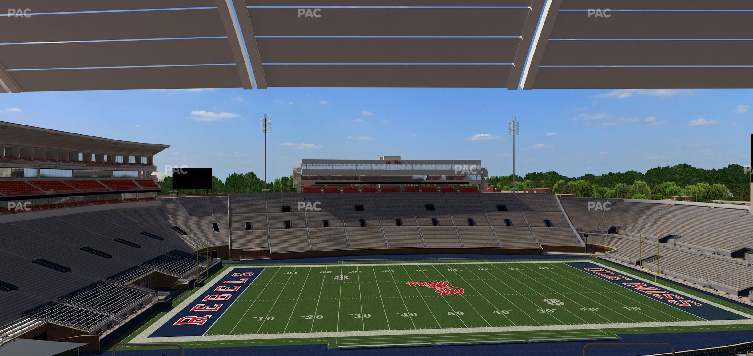 Seating view for Vaught Hemingway Stadium Section Rebel Club Pp