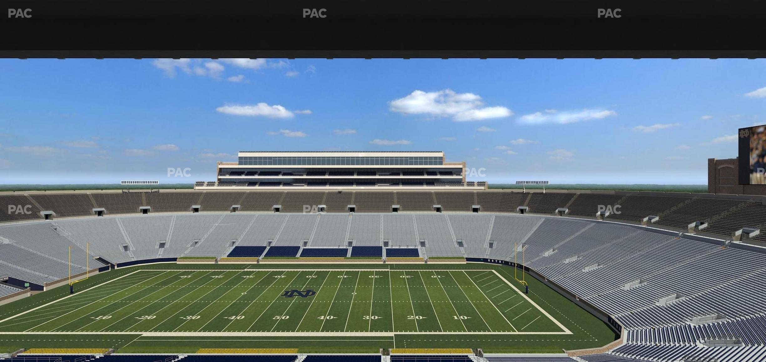 Seating view for Notre Dame Stadium Section Duncan Club 726