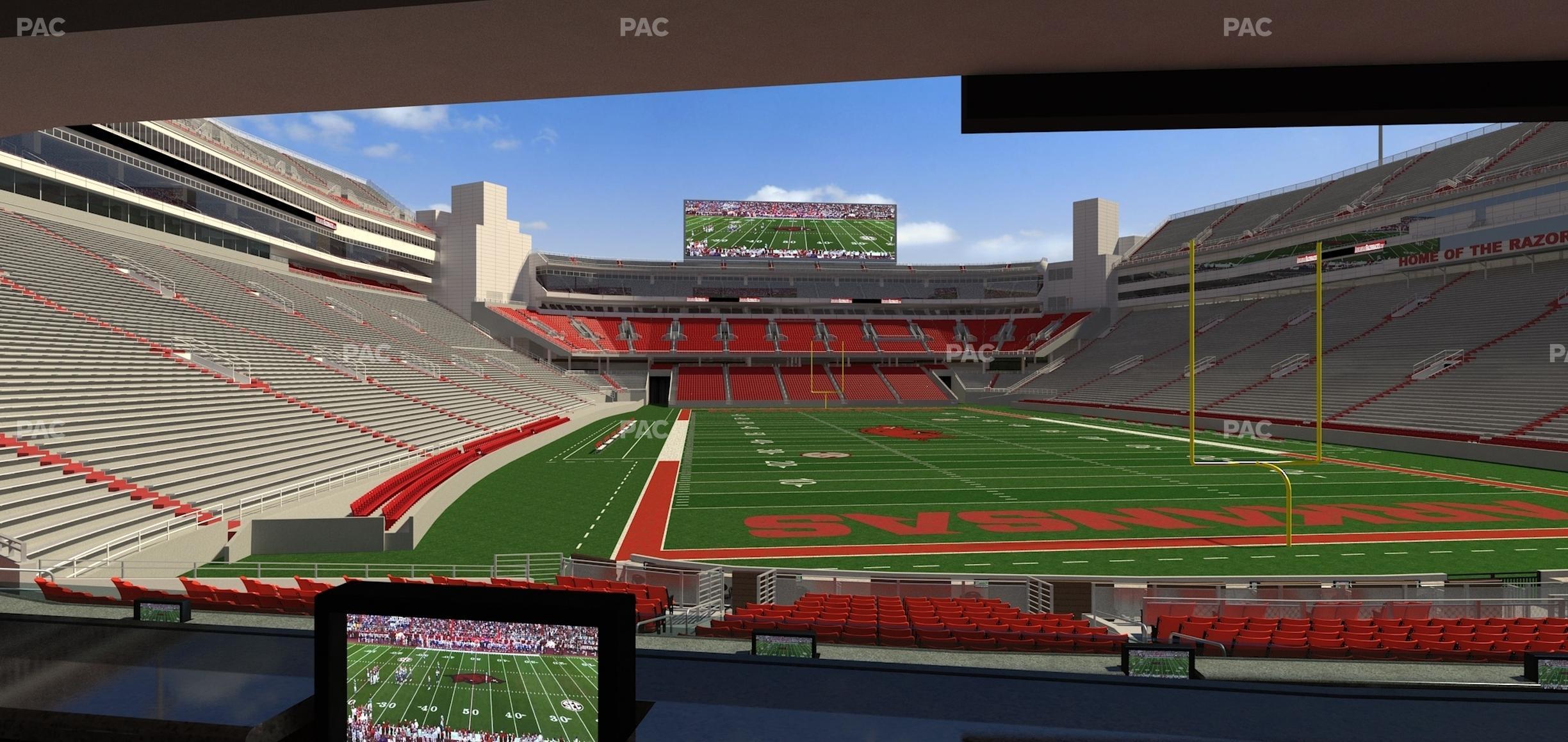 Seating view for Razorback Stadium Section Loge 57