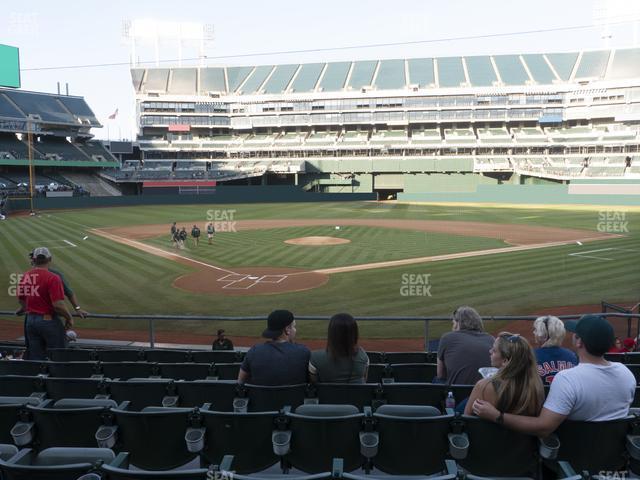 Seating view for Oakland Coliseum Section Front 116