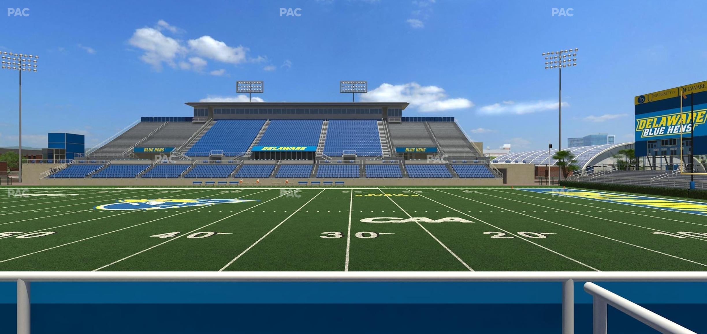 Seating view for Delaware Stadium Section East Box 66