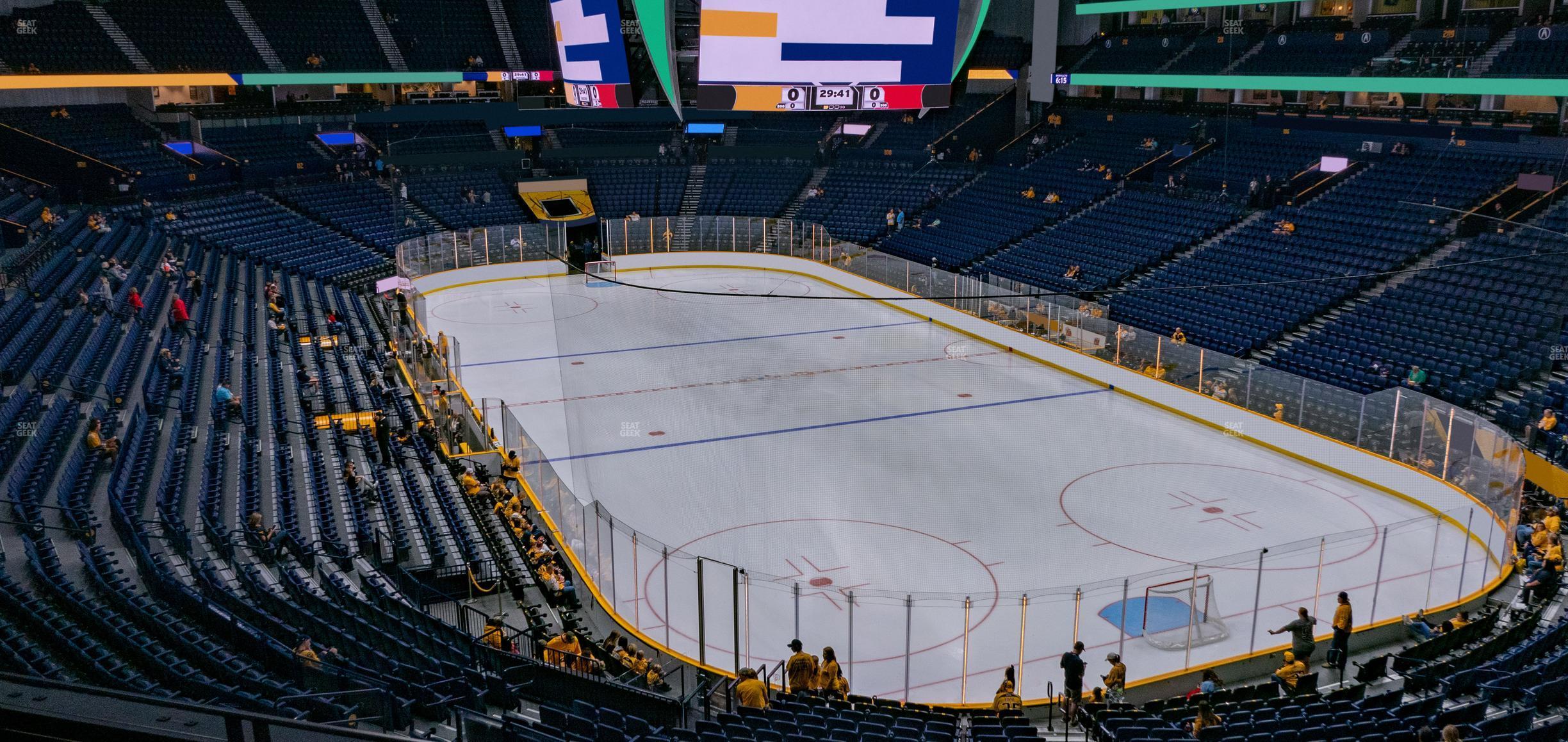 Seating view for Bridgestone Arena Section 222